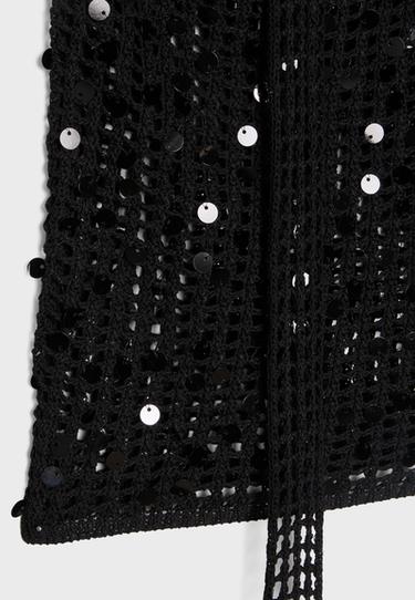 Sequin scarf top — Black 9