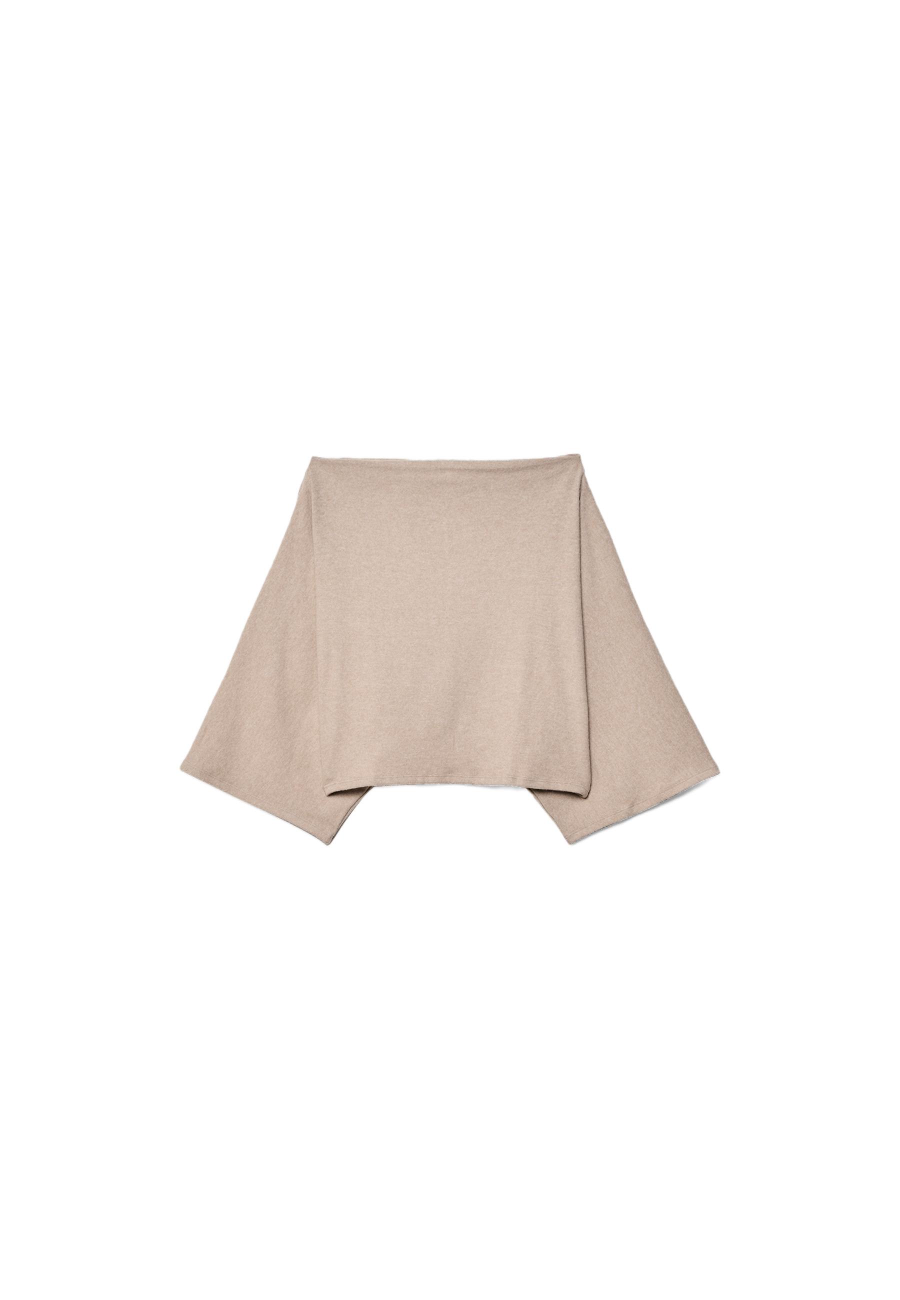 Boat neck cape top — Stone