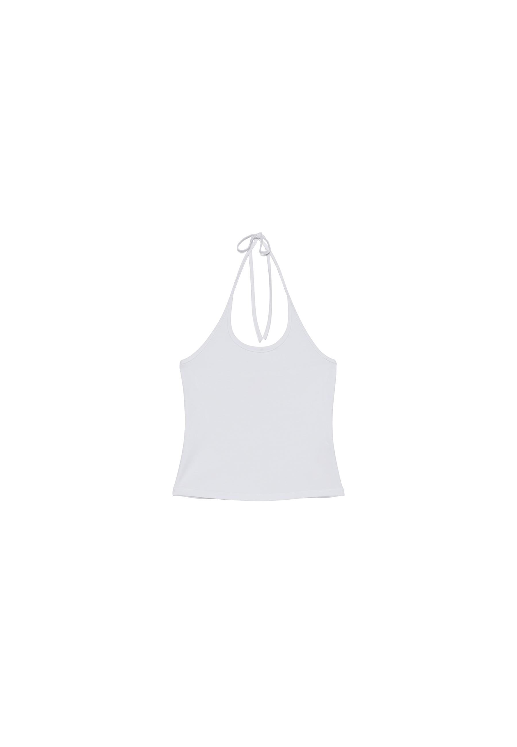 Knit halter top — Ecru