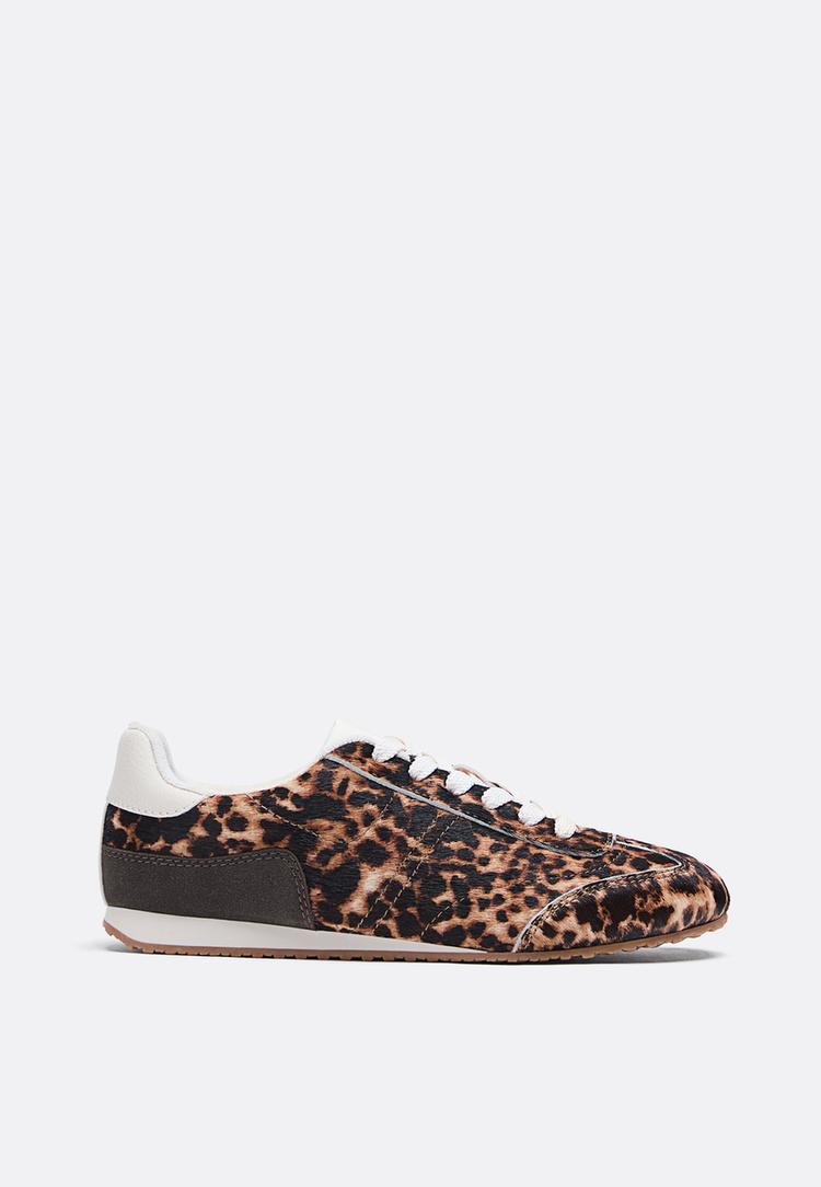 leopar desenli kurk spor ayakkab
