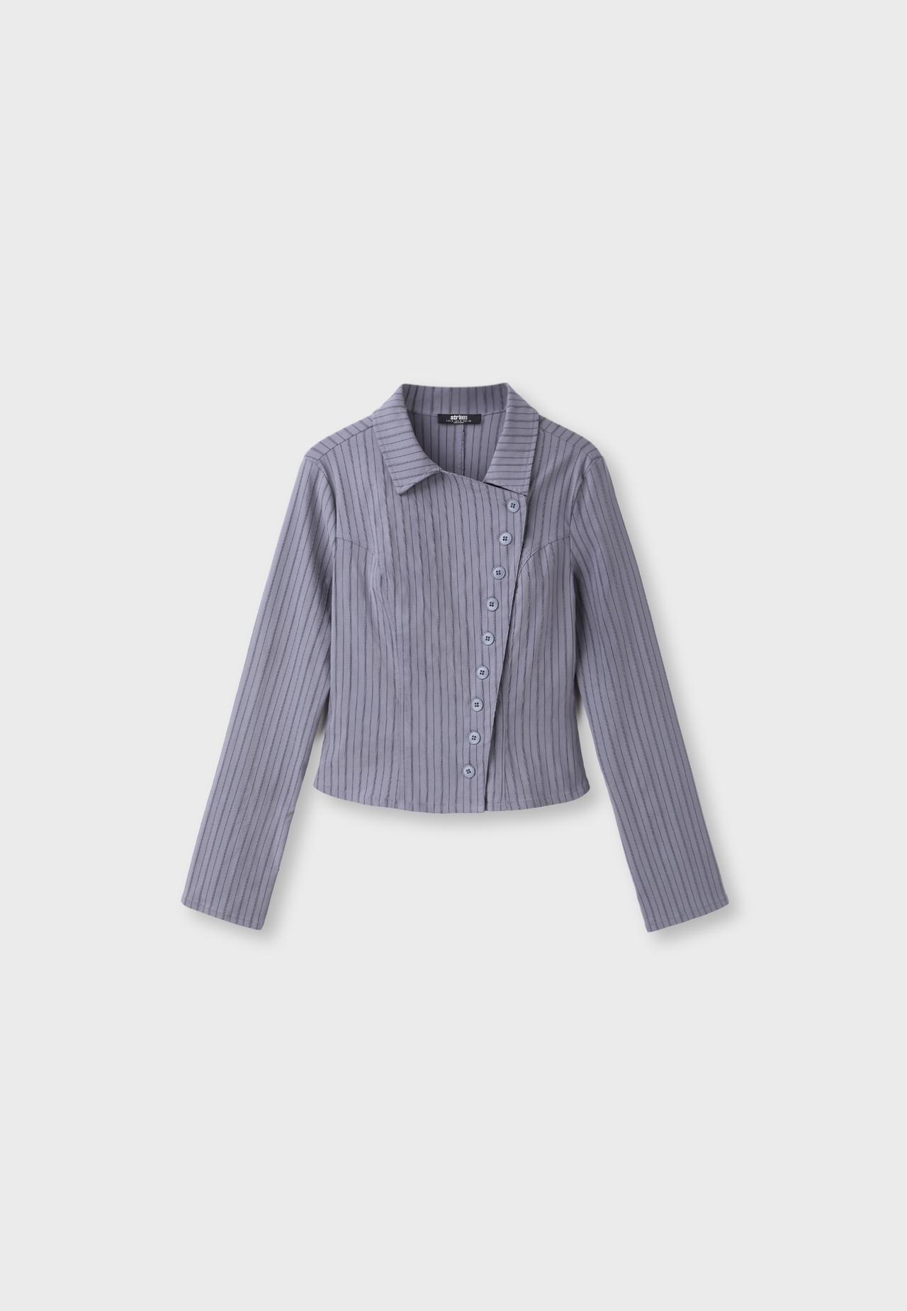 Button-up crossover shirt — Dark grey