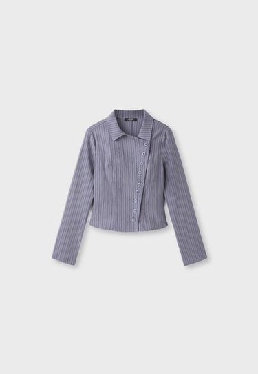 Button-up crossover shirt — Dark grey 7