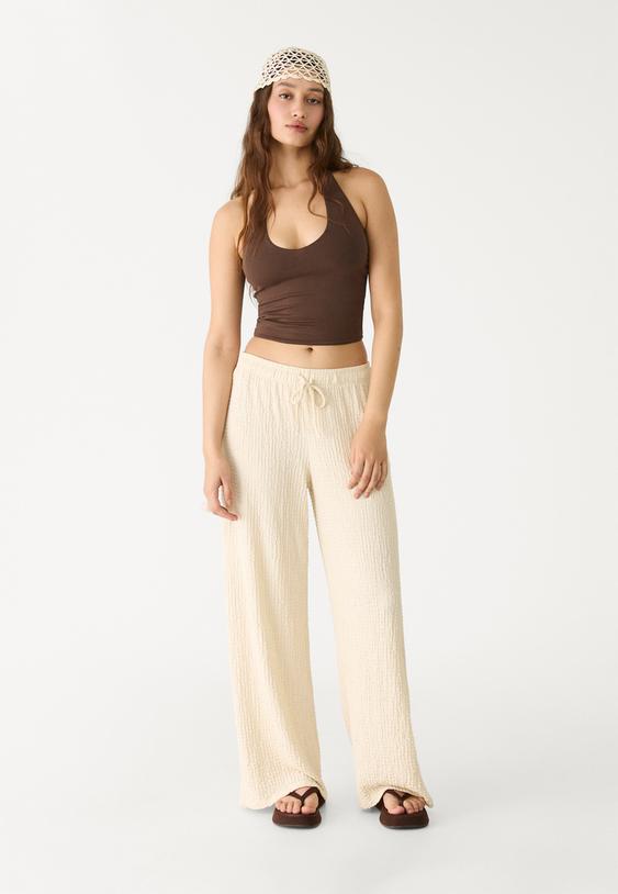 dokulu dokumlu uzun pantolon