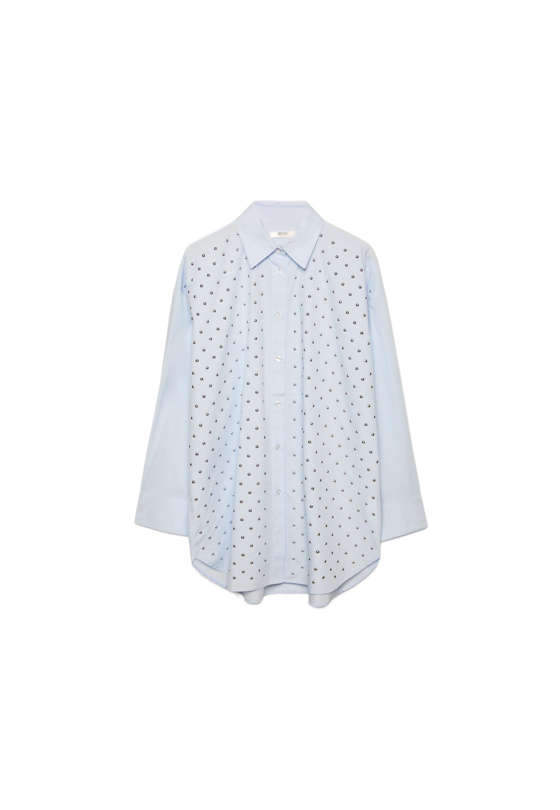 Oversize stud shirt — Sky blue