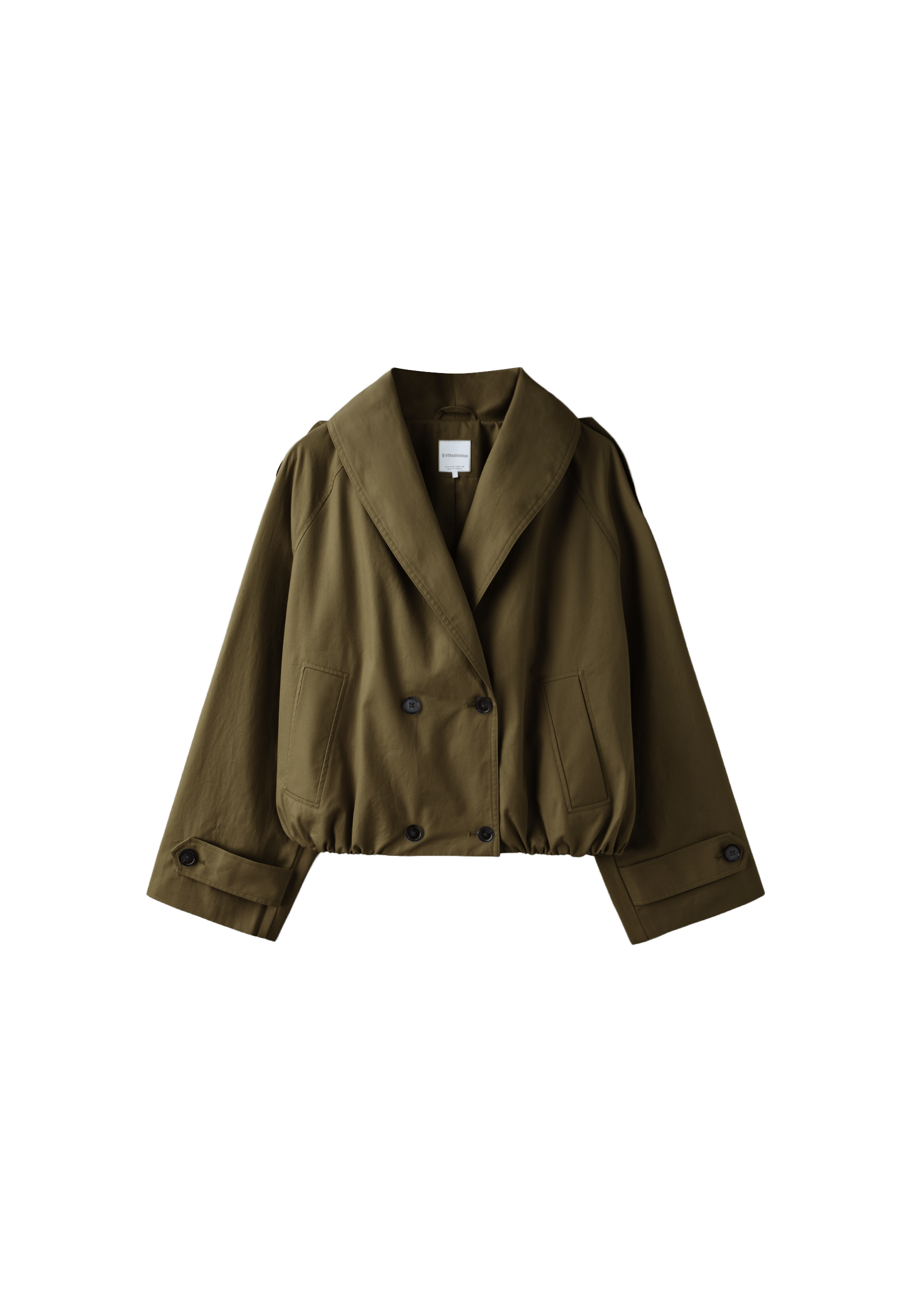 Bubble trench coat with shawl neck — Khaki