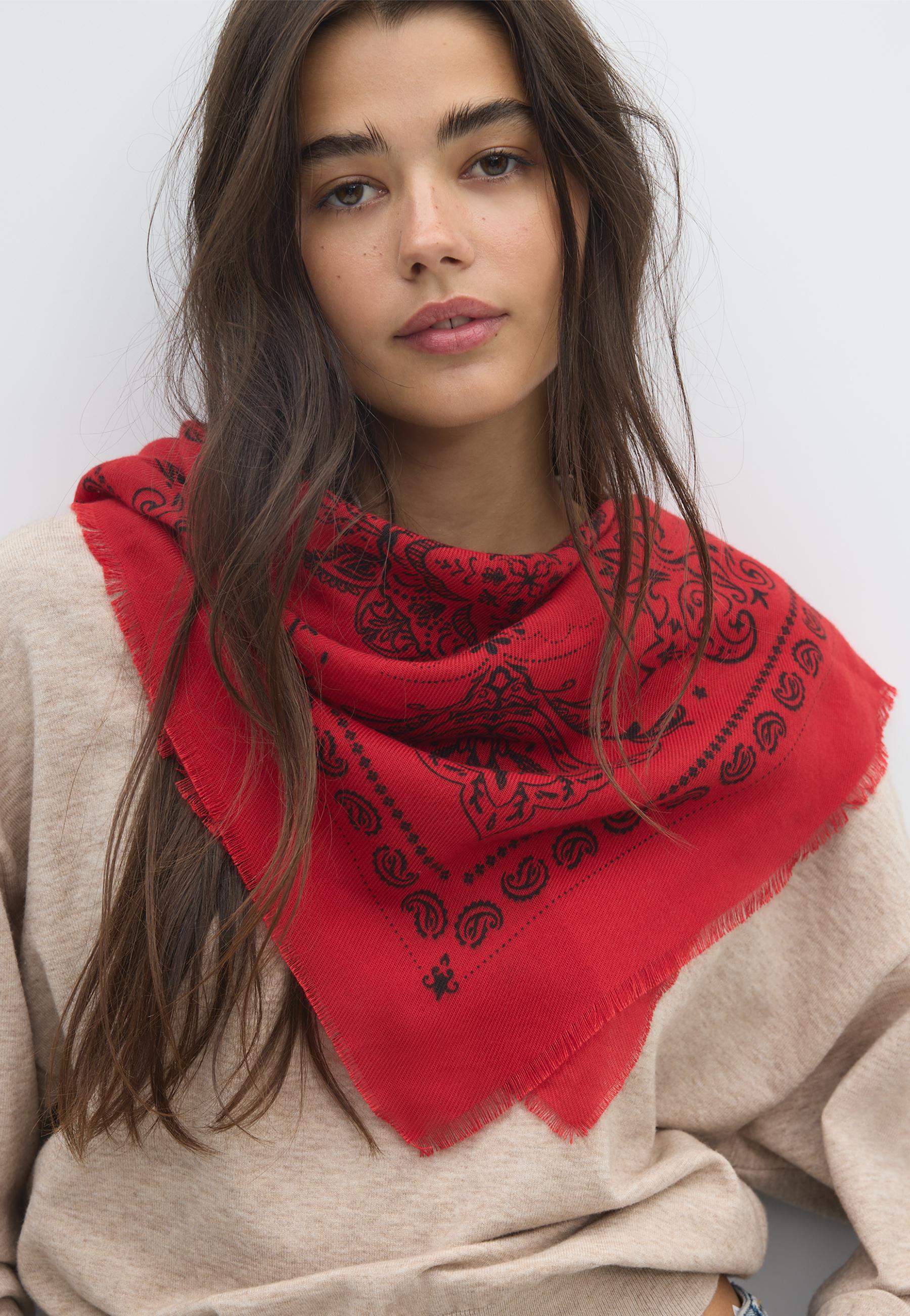 Cashmere-effect scarf — Red