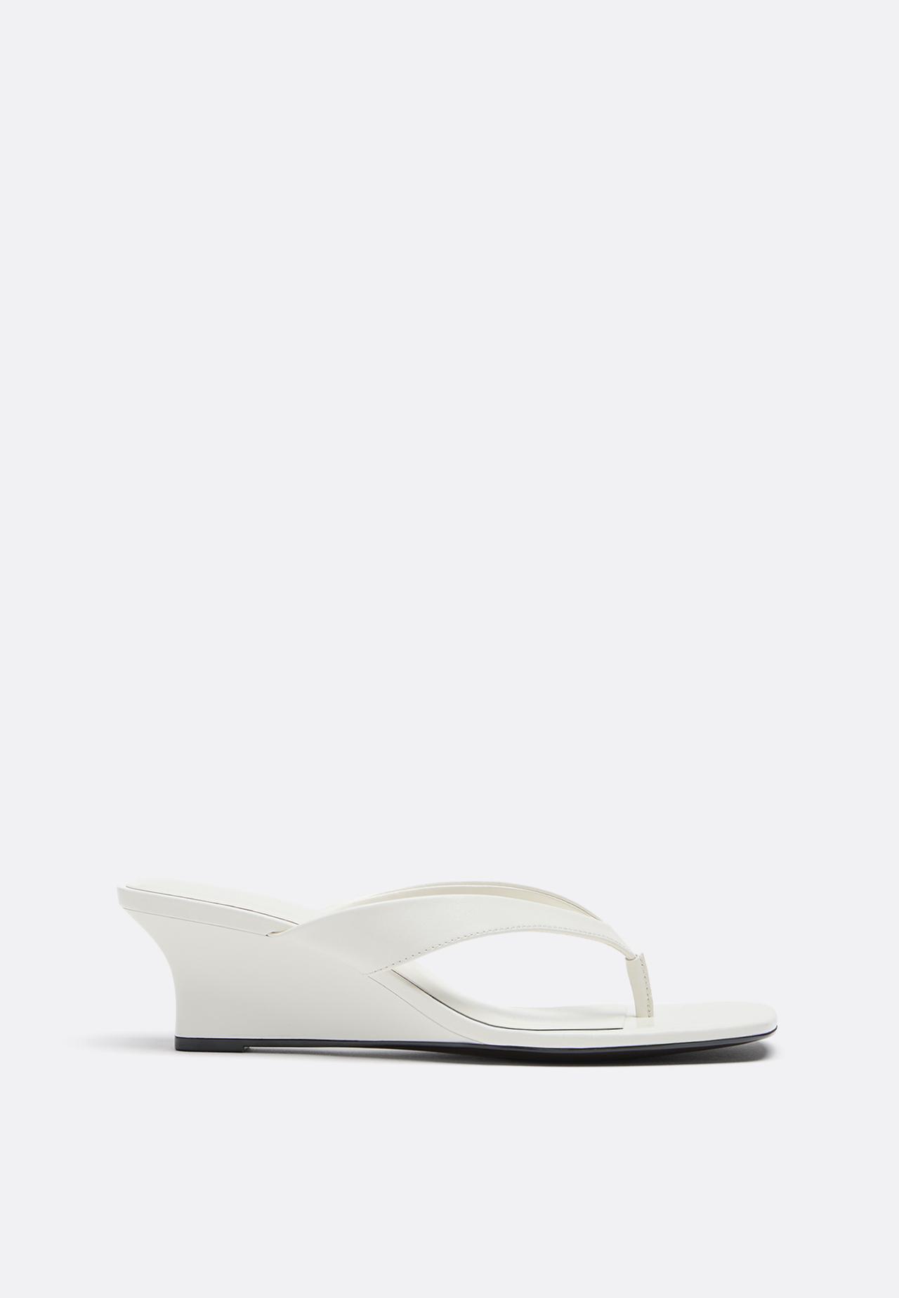 Thong wedge sandals — ECRU
