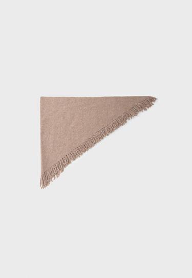 Fringed cape scarf — Beige 1