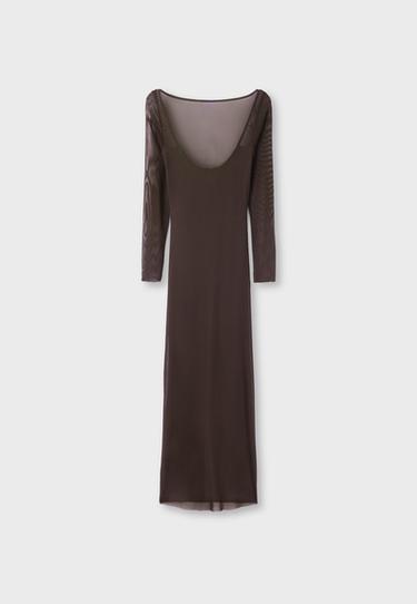 Open back midi dress — Brown 8