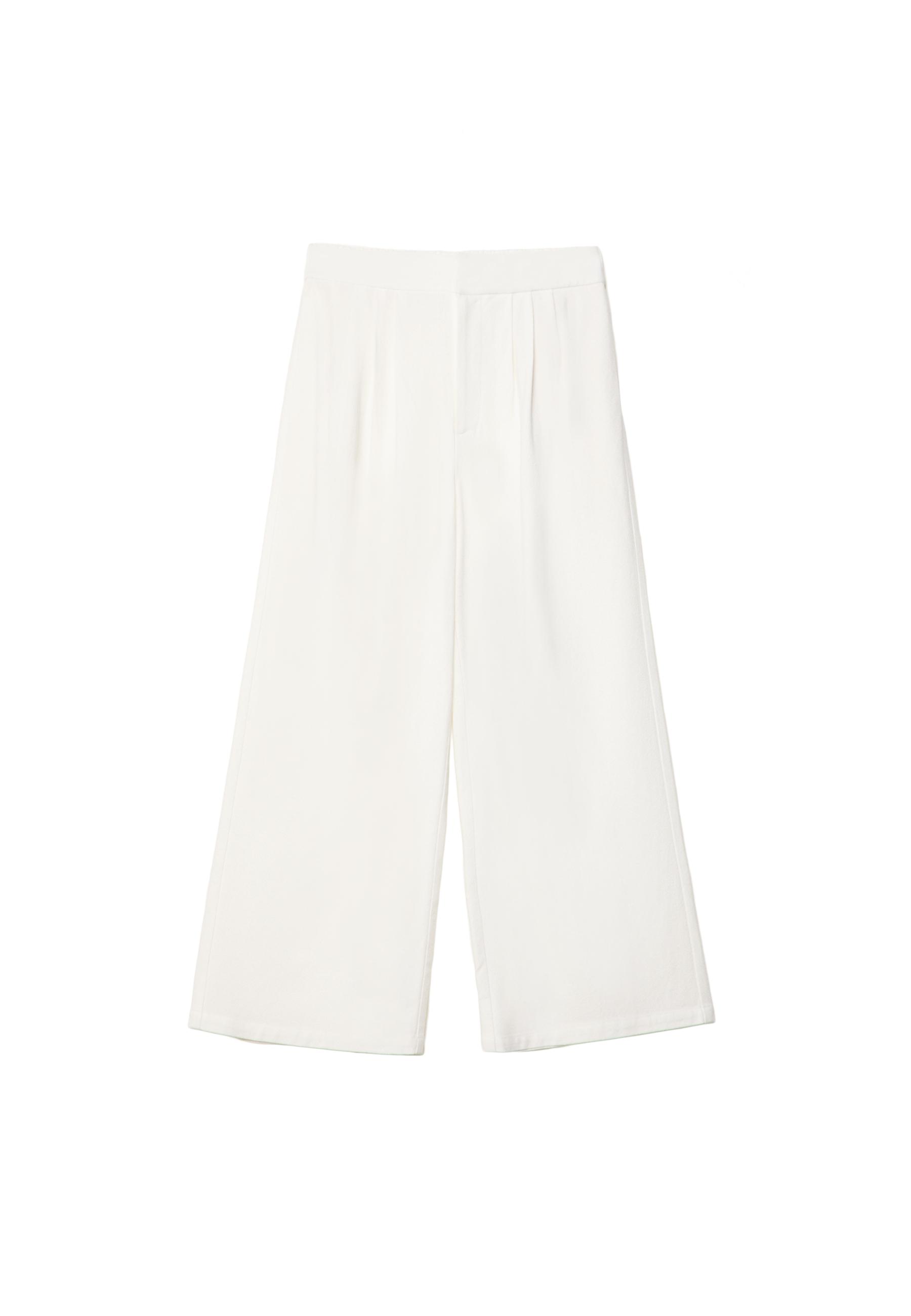 Linen blend darted culottes — Ecru