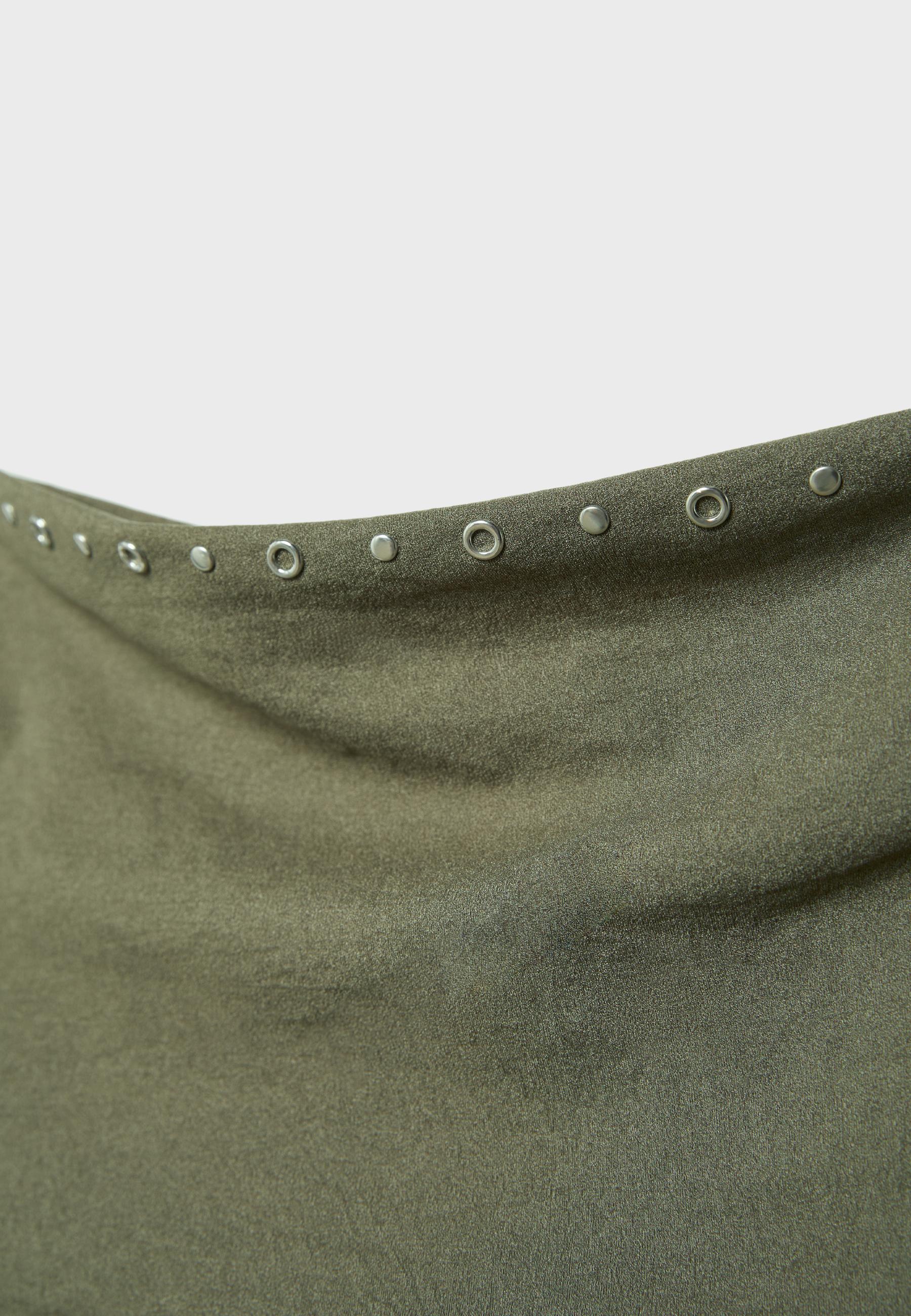 Asymmetric stud mini dress — Khaki