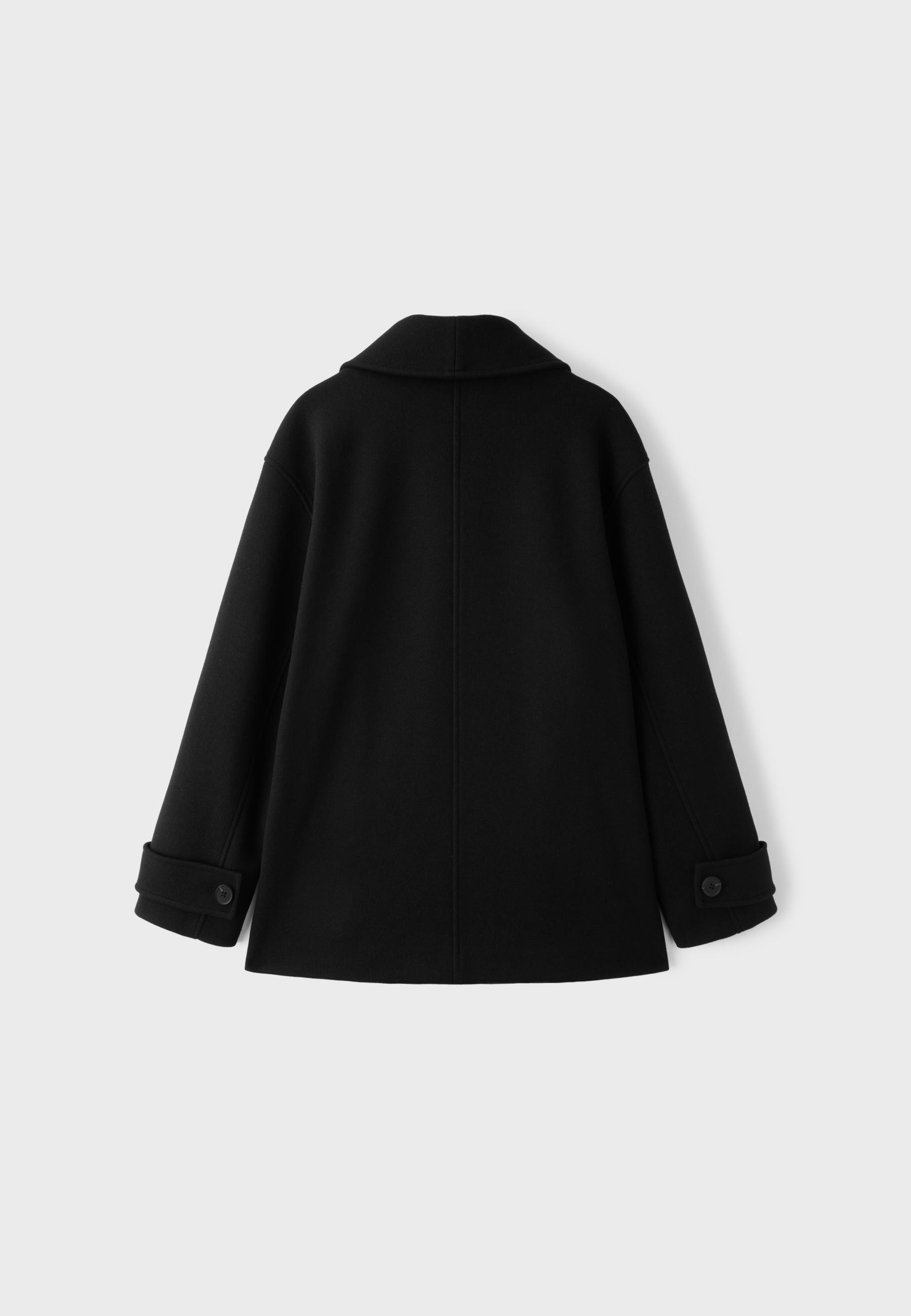 Shawl neck short coat — Black