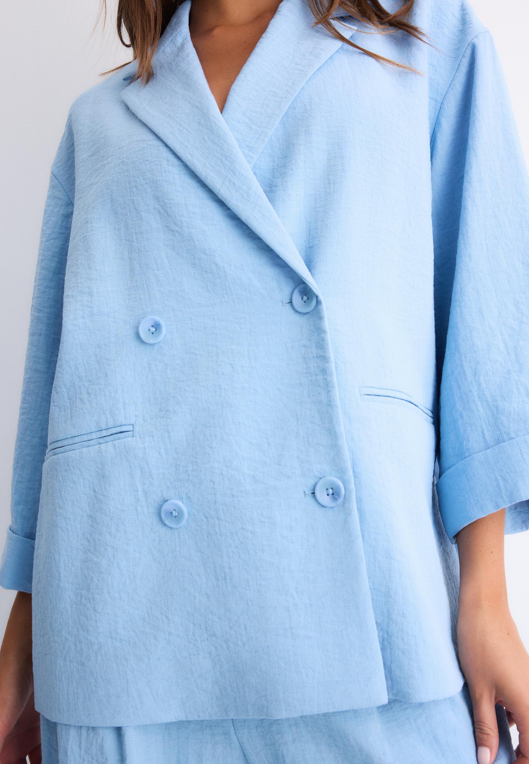 Flowing double-breasted blazer — Blue