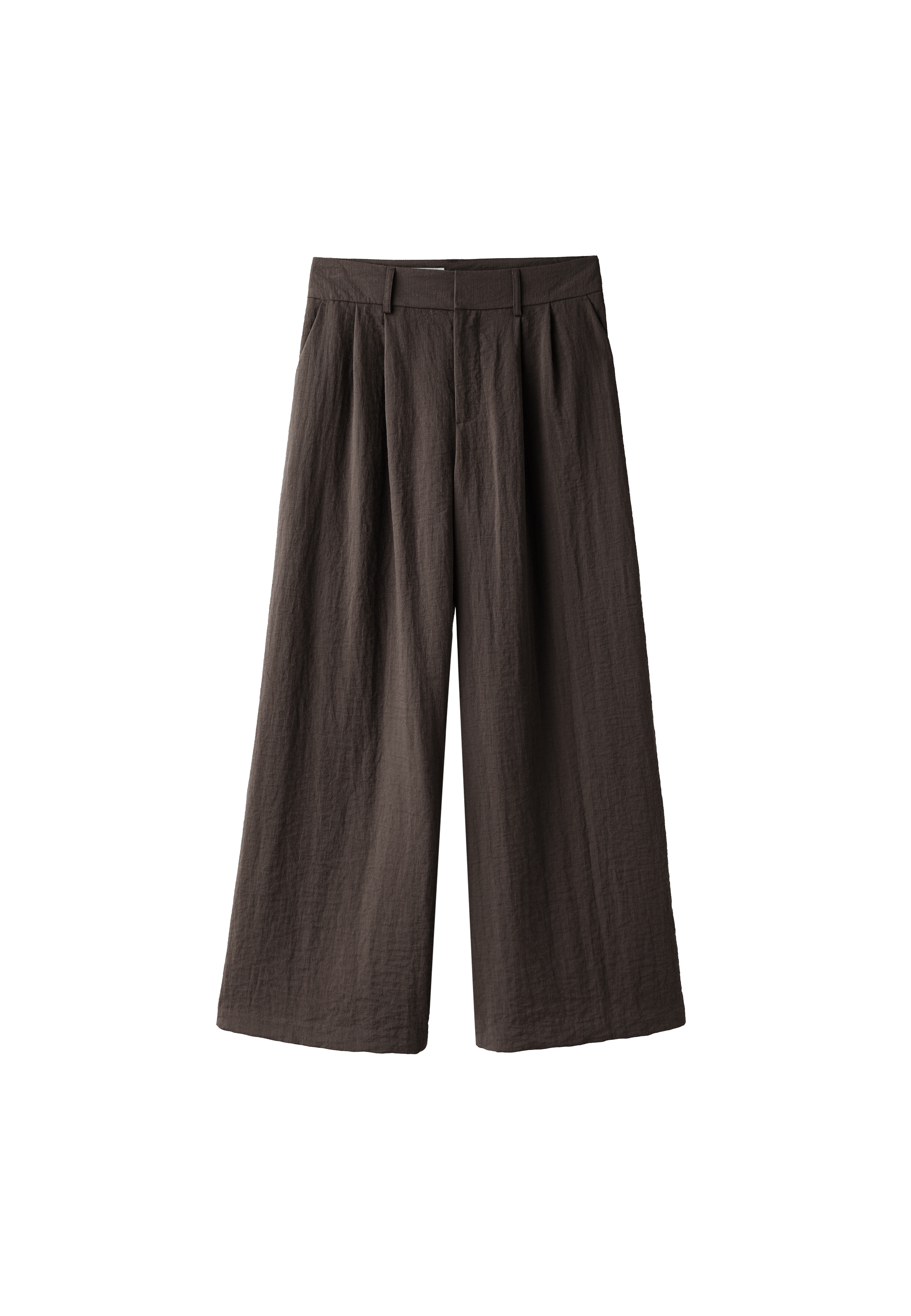 Stradivarius Keten karışımlı, ayarlanabilir düğmeli geniş paça pantolon
