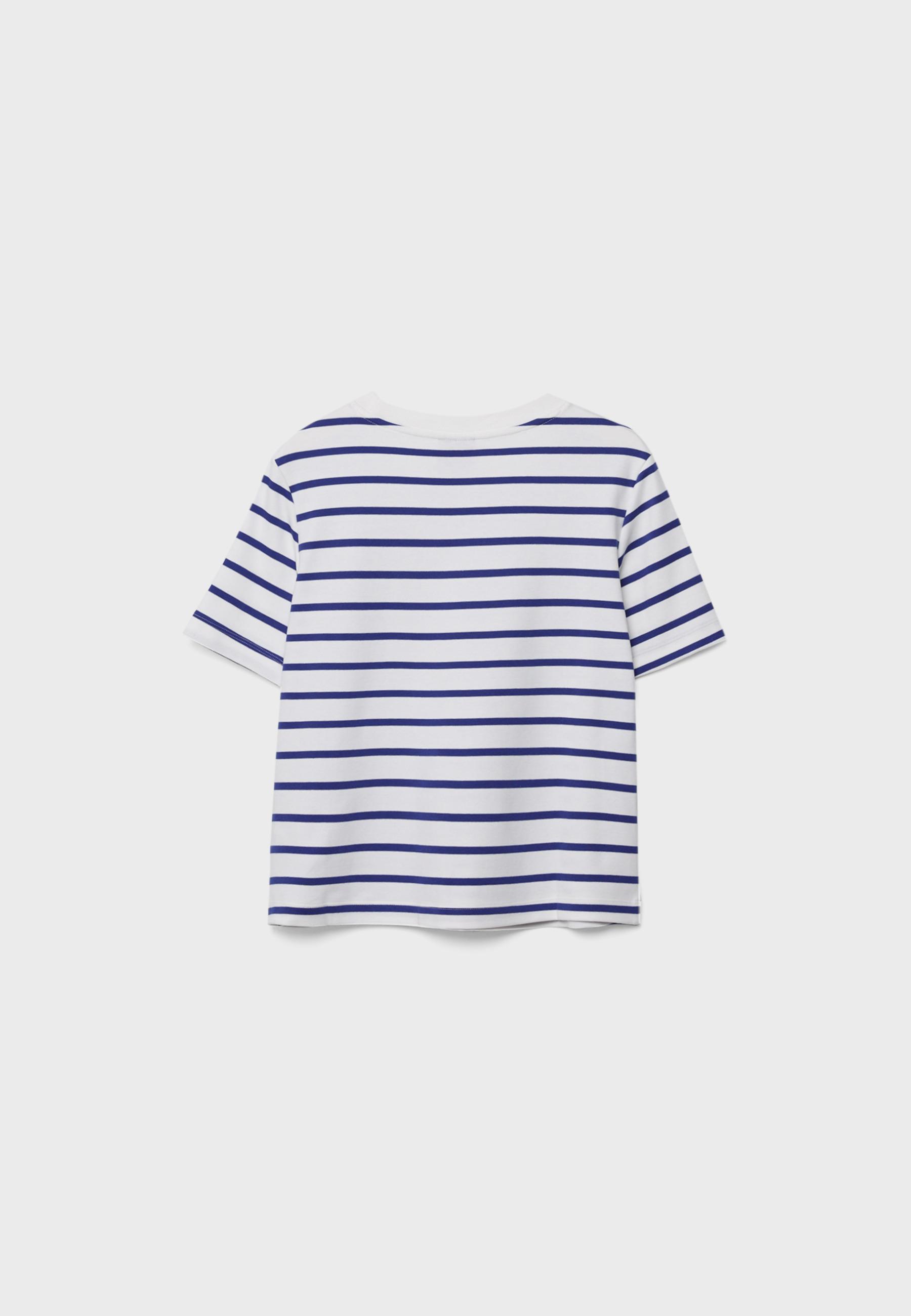 Çizgili, heavy weight, regular fit basic tişört - Görsel 8