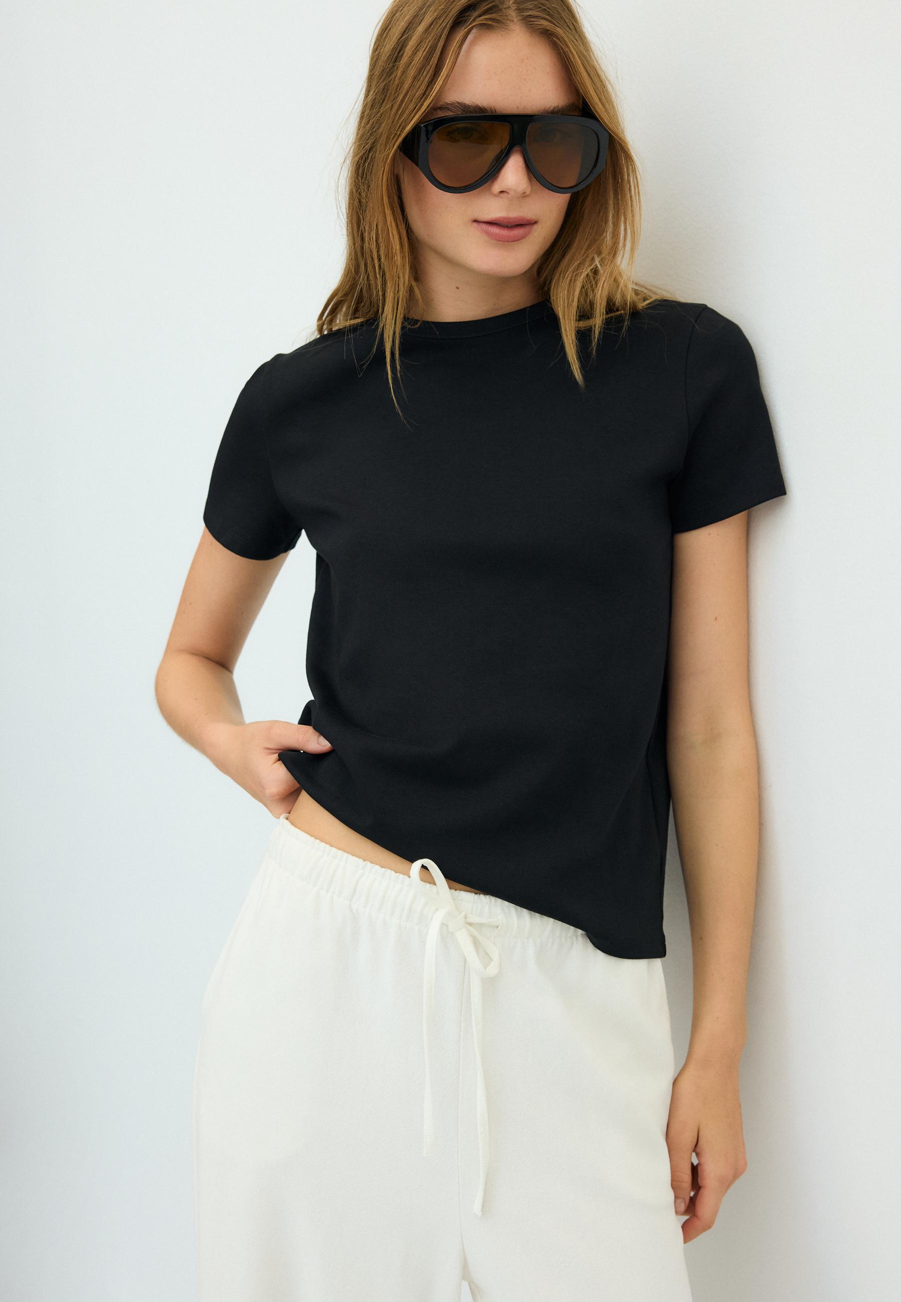 B02 Soft-touch regular basic T-shirt — Black