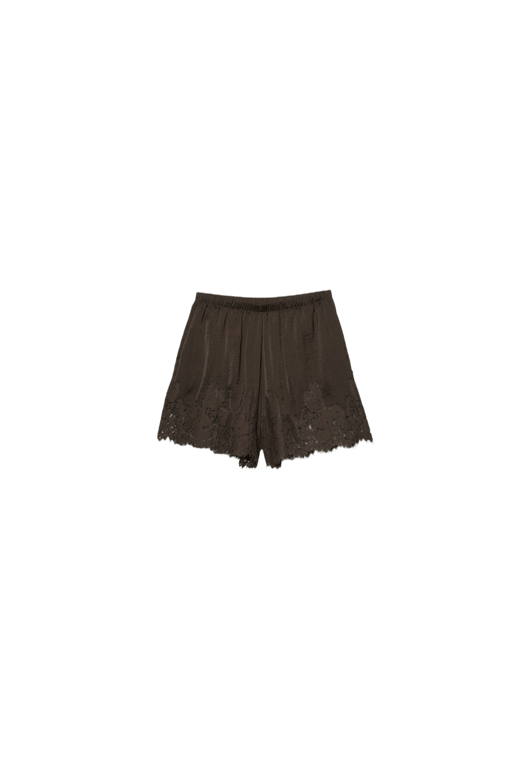 Satin camisole shorts — Brown