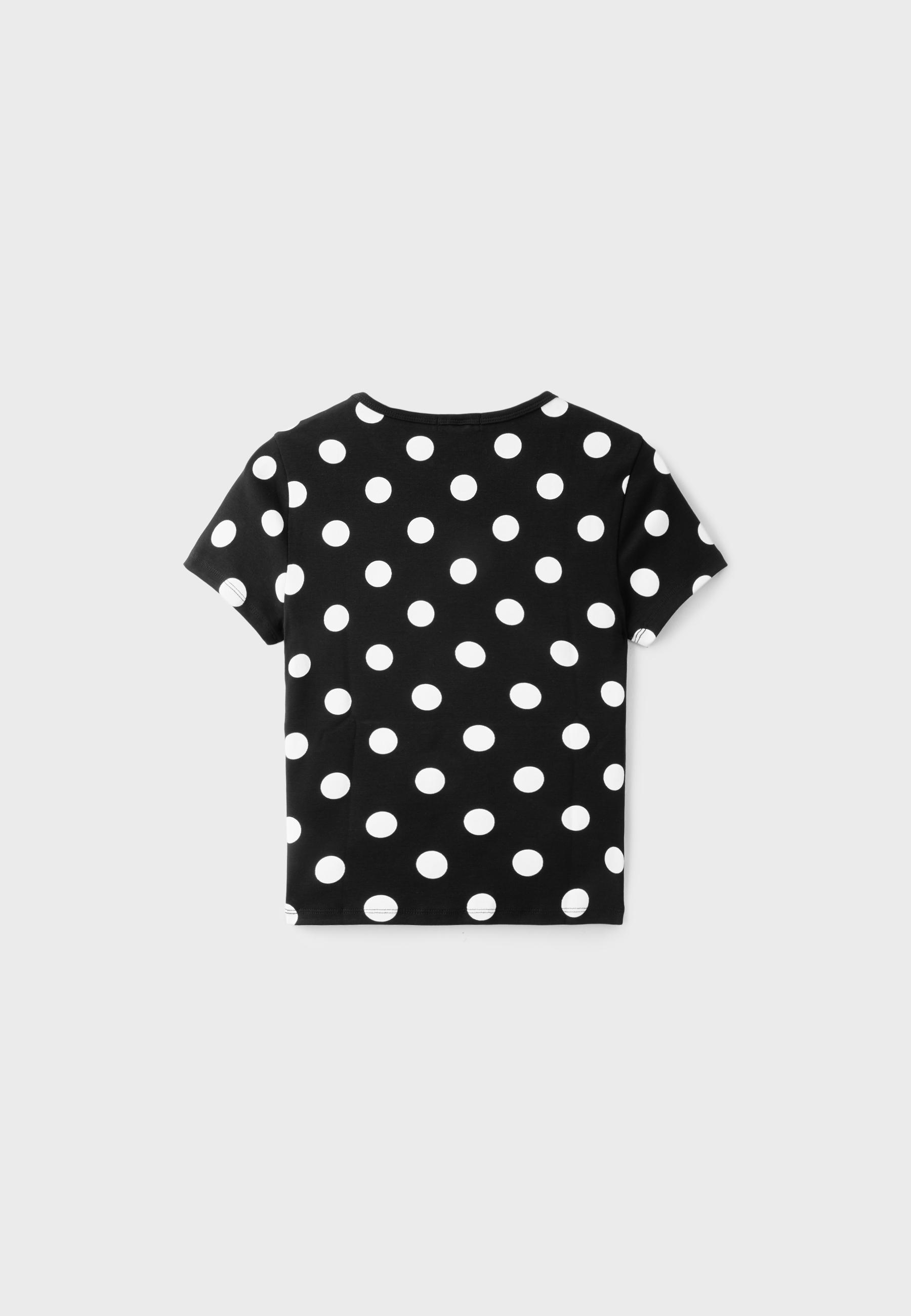 Polka dot slim fit T-shirt — Black