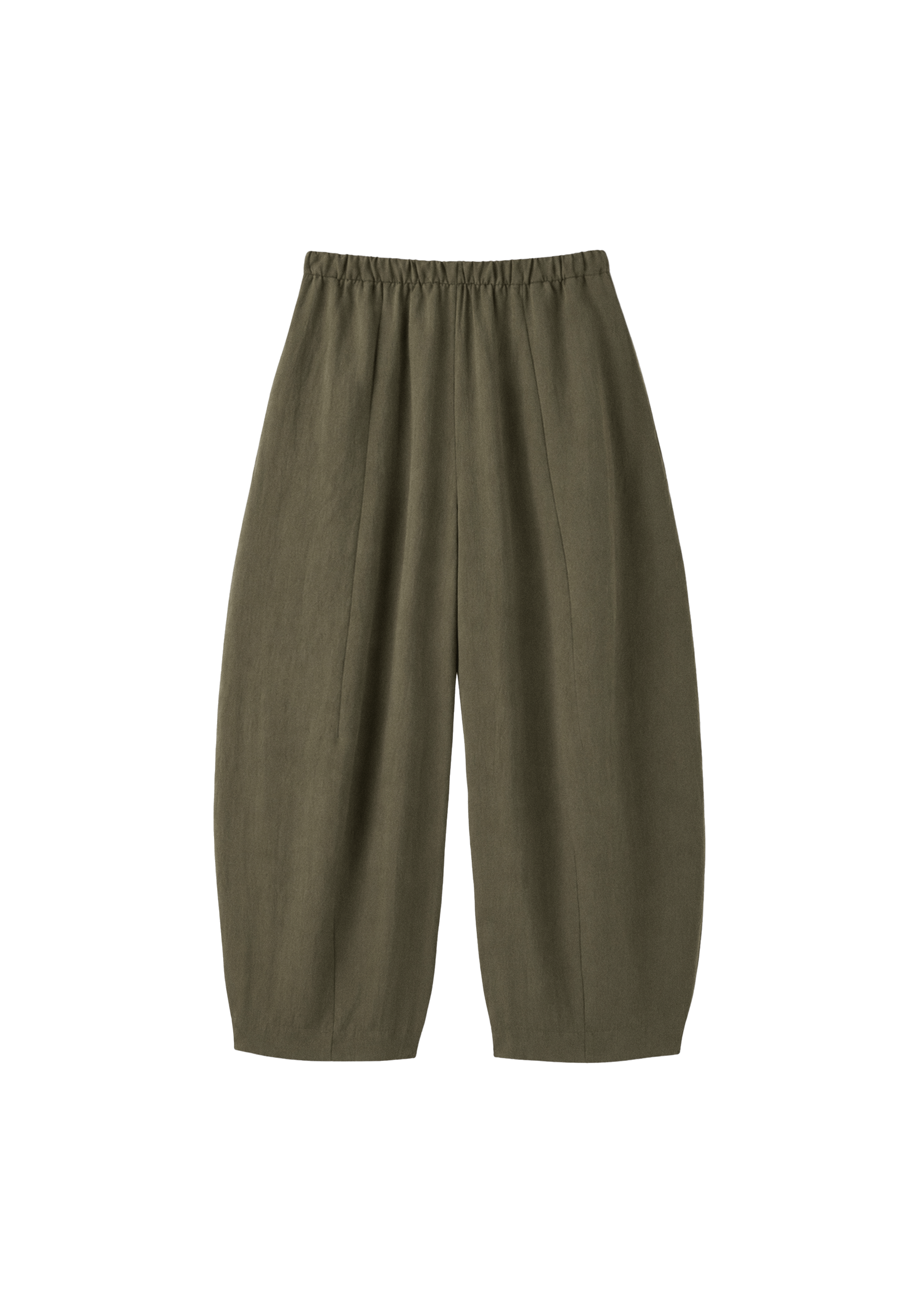 Lyocell-blend barrel trousers — Khaki