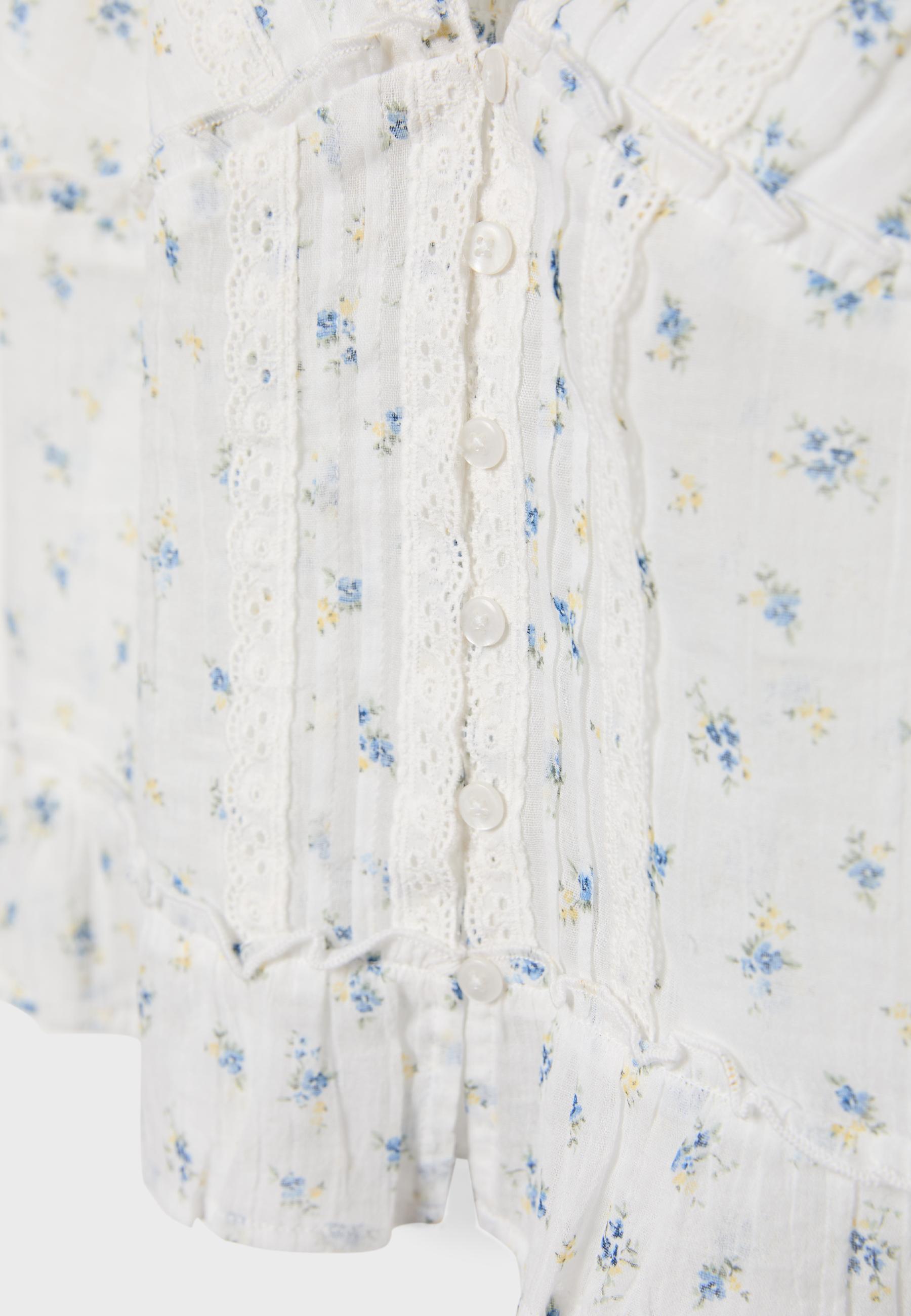 Fluid top with buttons — Sky blue