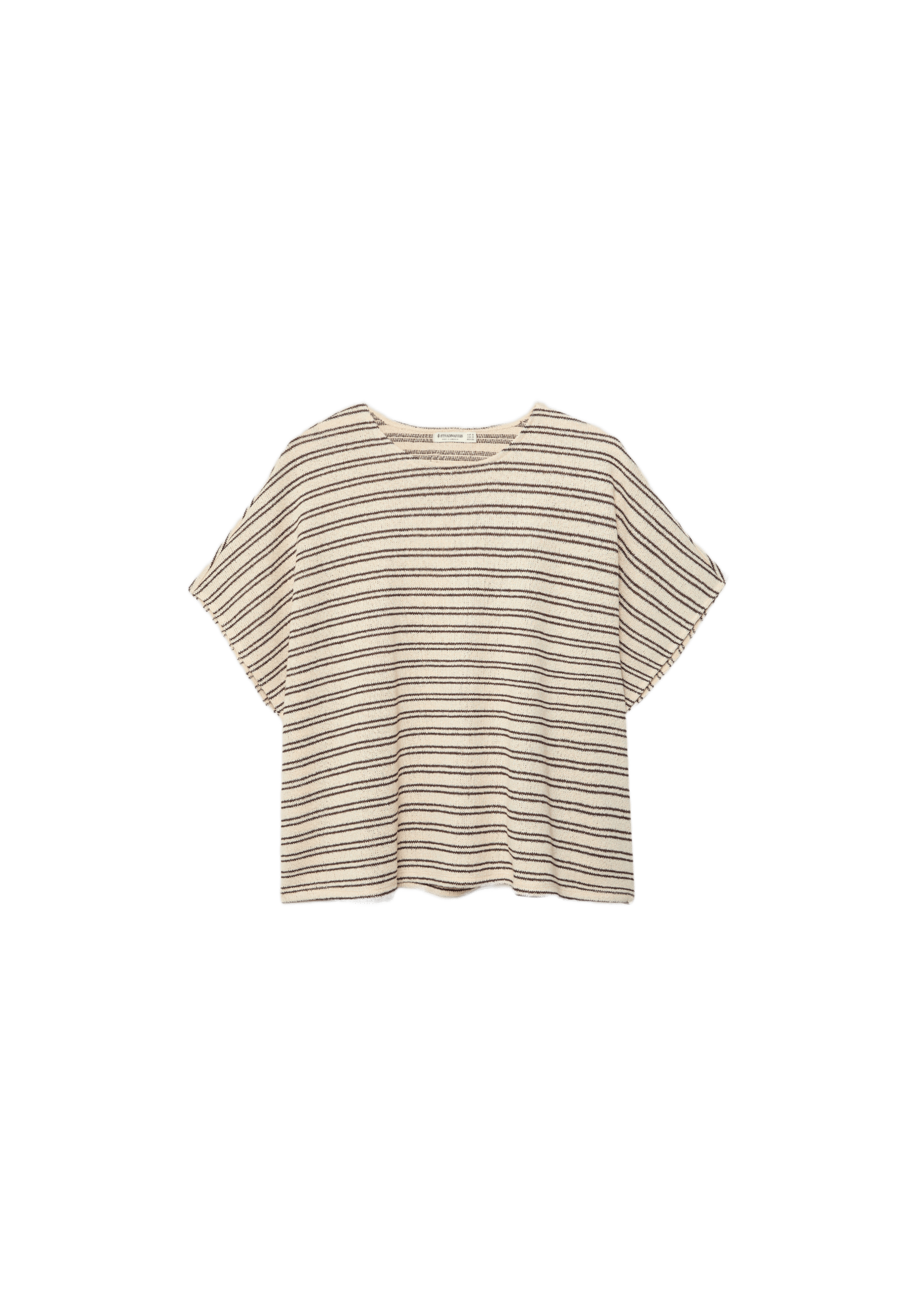 Striped rustic cape T-shirt — Stone