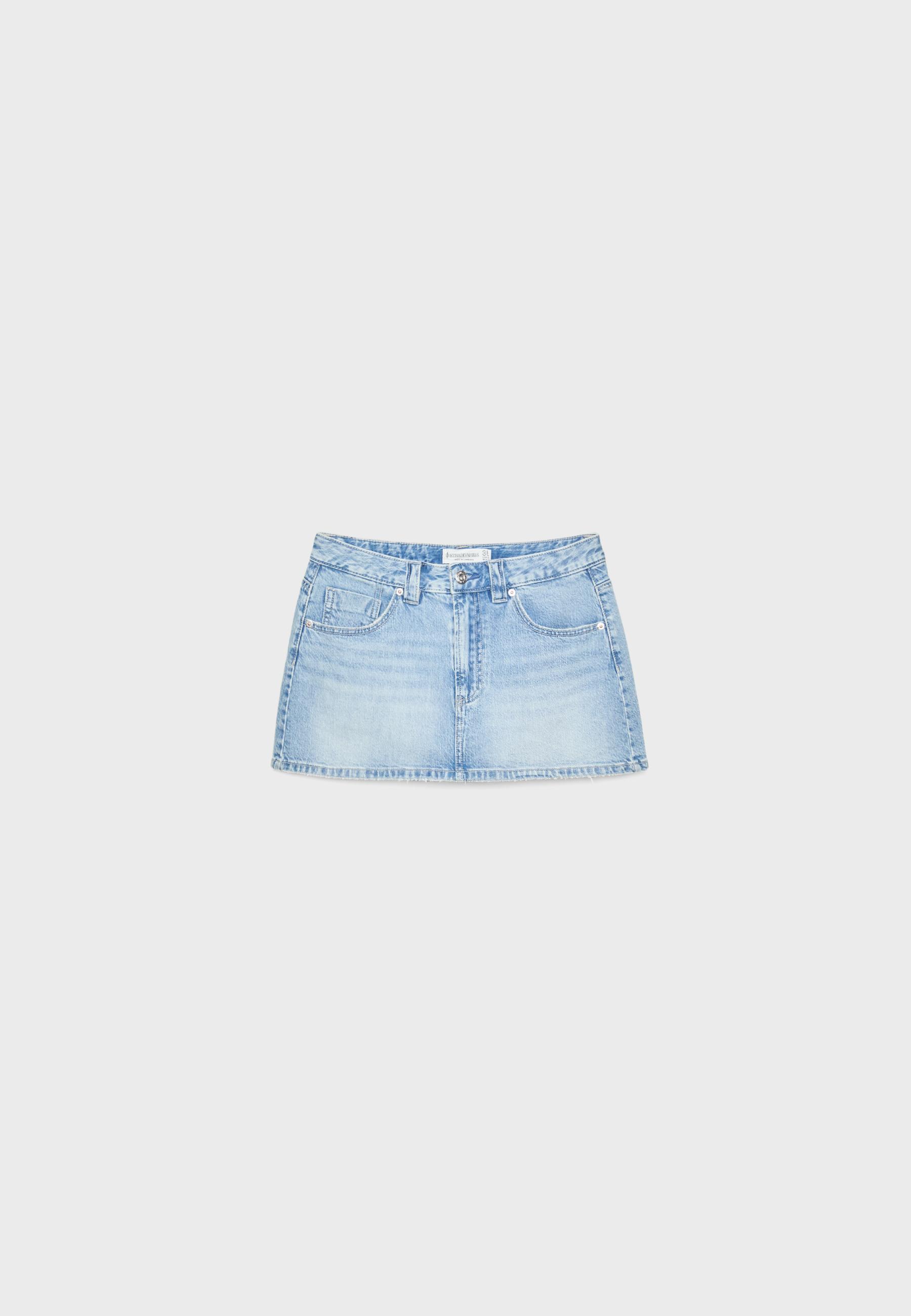 D62 denim skort — LIGHT BLEACH