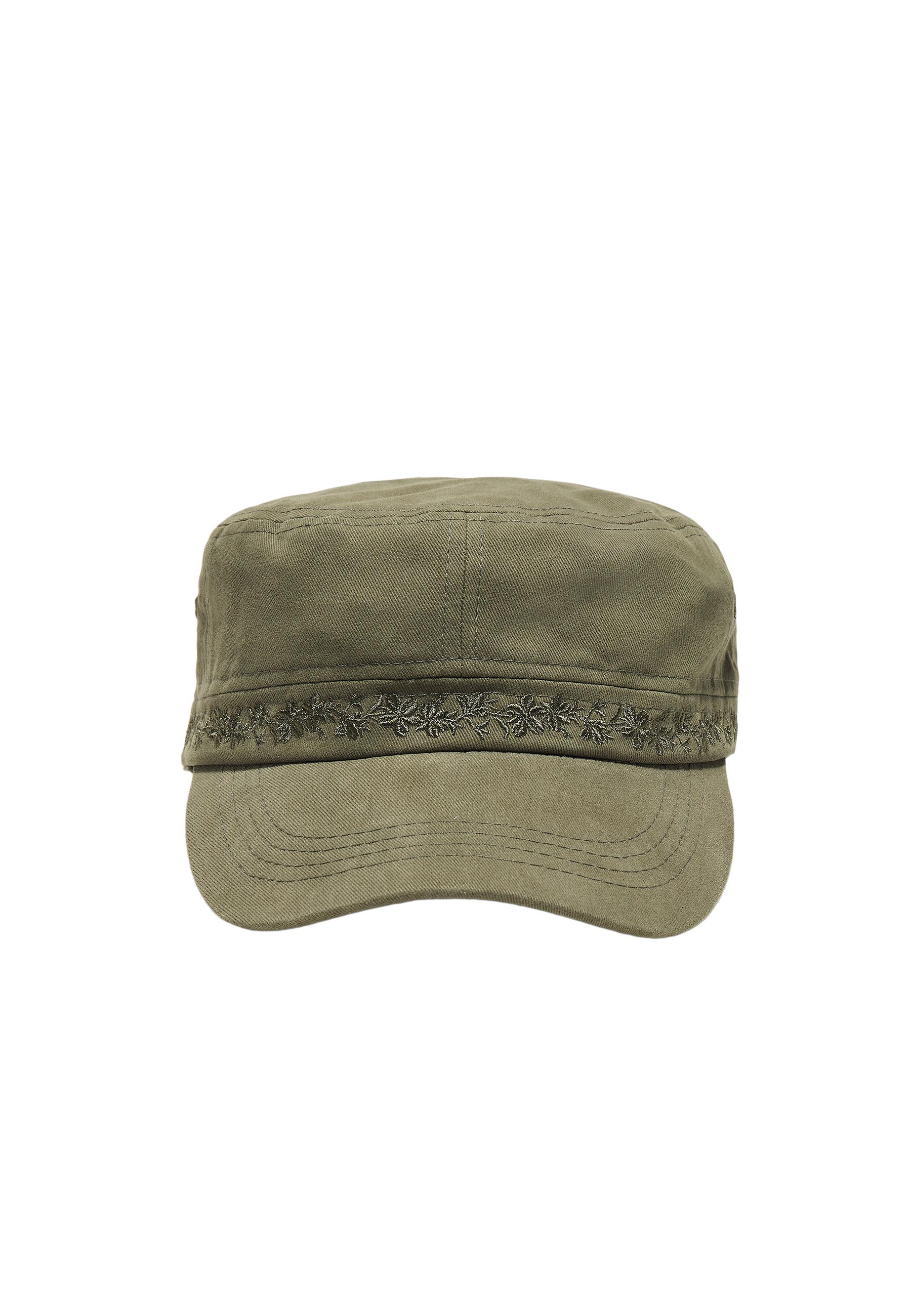 Embroidered sailor cap — Khaki (alternate view)