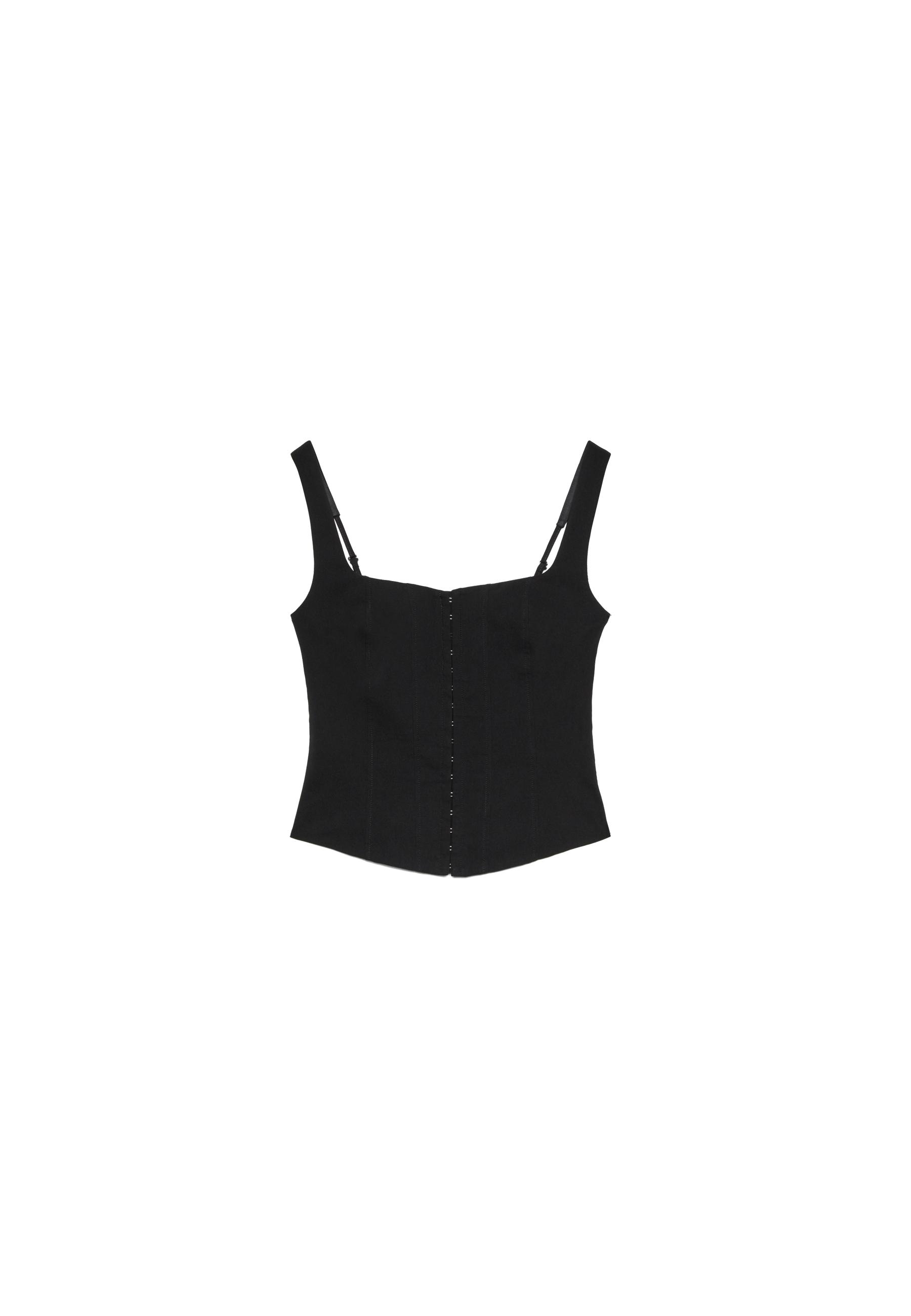 Corset top with straps — Black