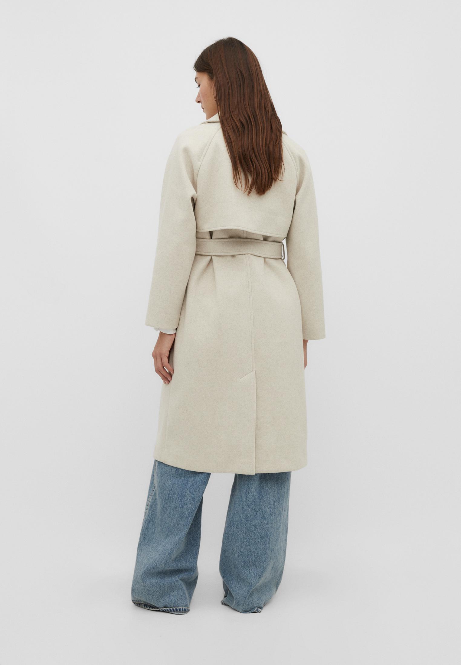 Soft-touch trench coat — Ecru