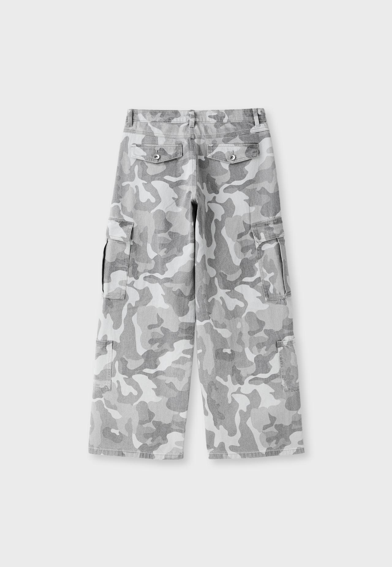 Printed cargo trousers — Grey