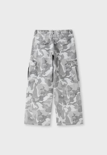 Printed cargo trousers — Grey 7