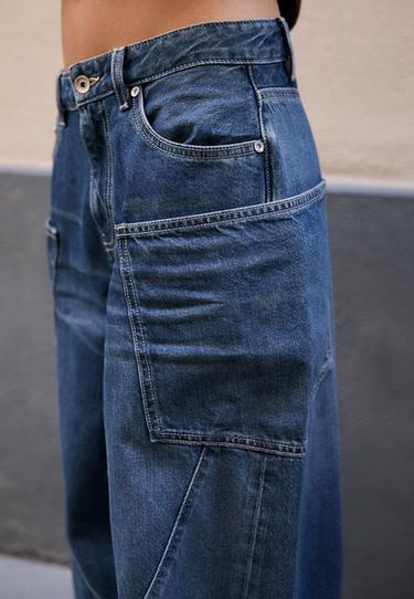 Low-rise barrel jeans with pockets — MEDIUM BLUE DENIM 4