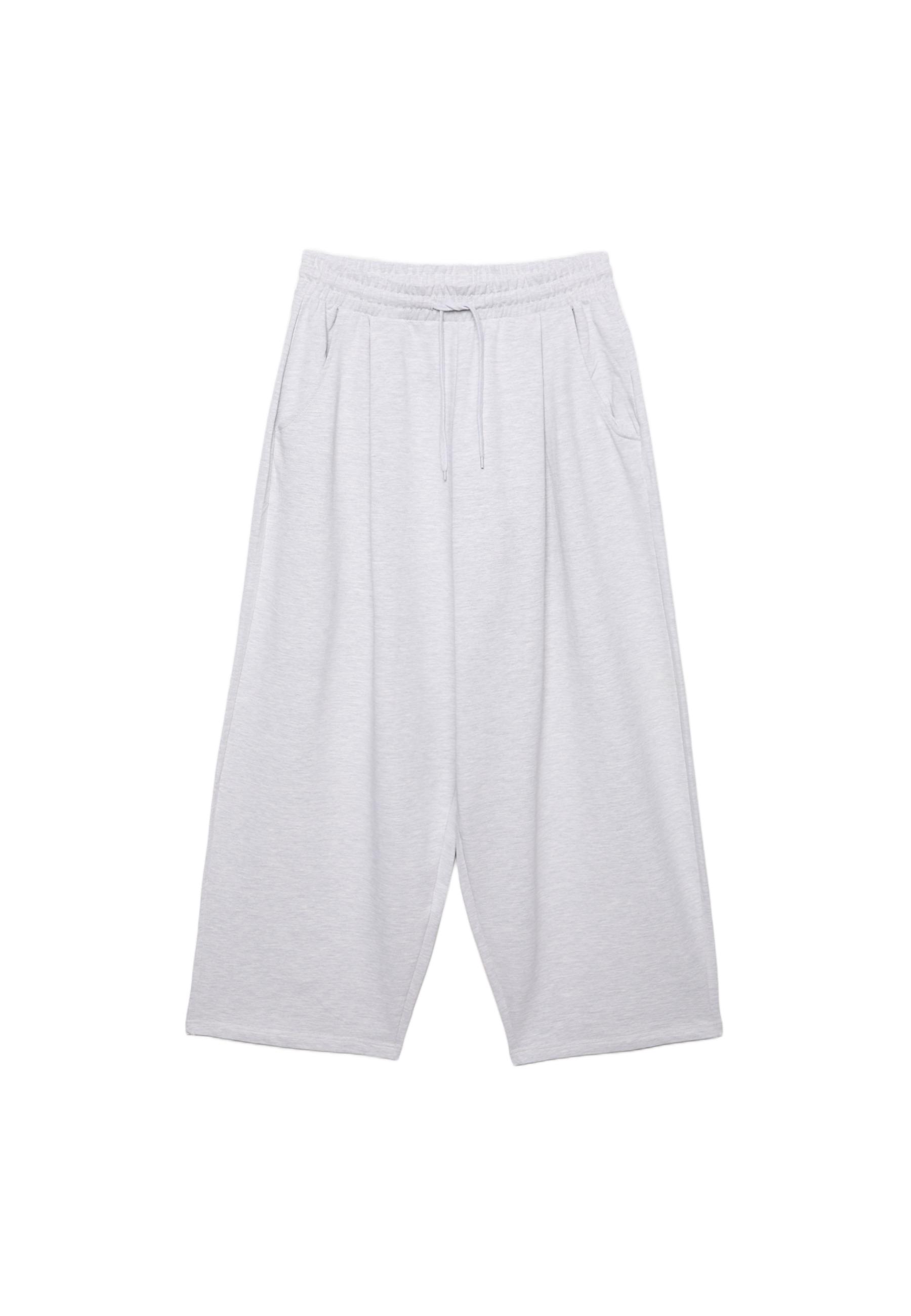 Darted balloon jogger trousers — Grey melange