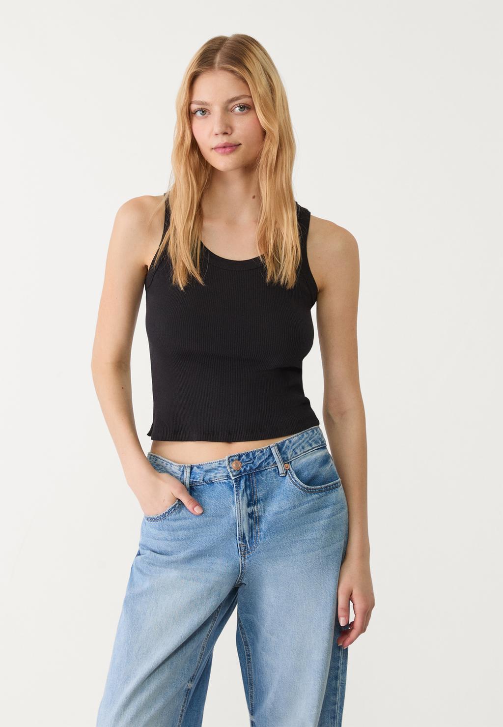 2er-Pack Racerback-Tops in Rippstrick