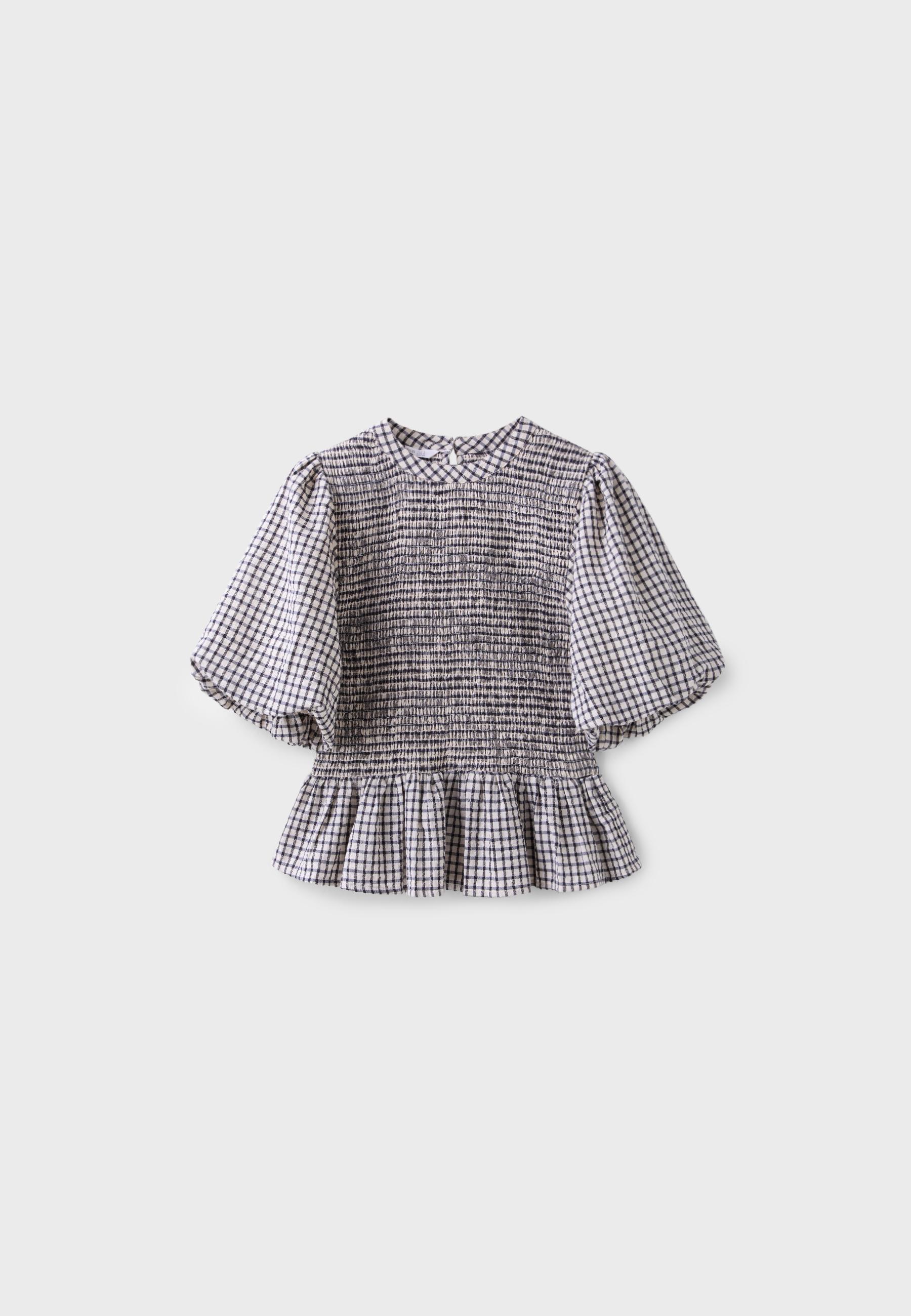 Short sleeve peplum blouse — Ecru