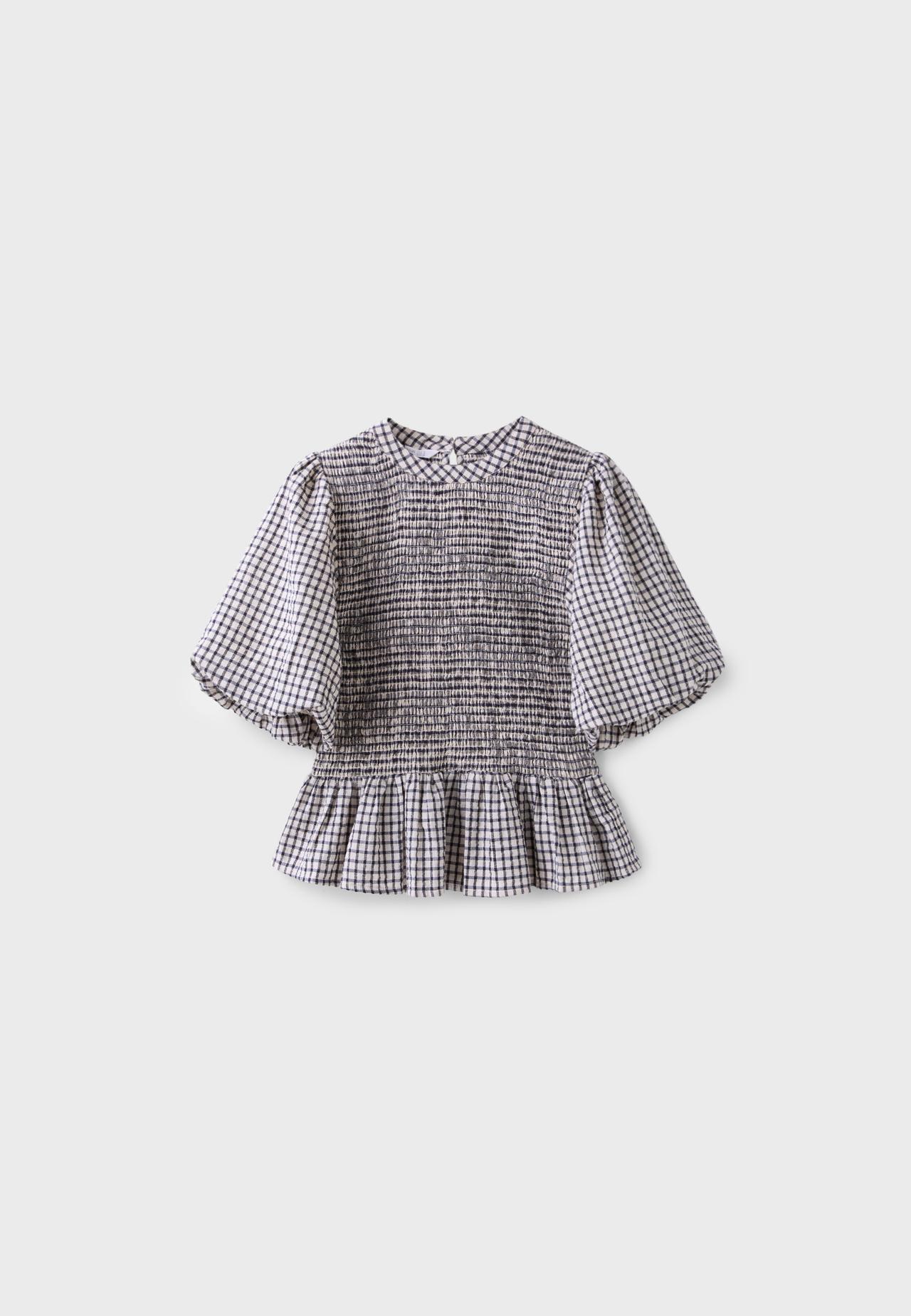 Short sleeve peplum blouse — Ecru