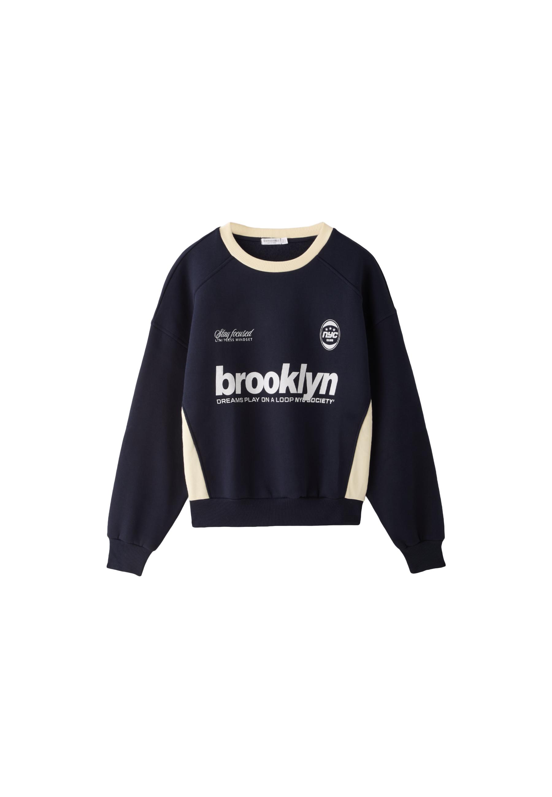 Contrast collar sweatshirt — Navy blue