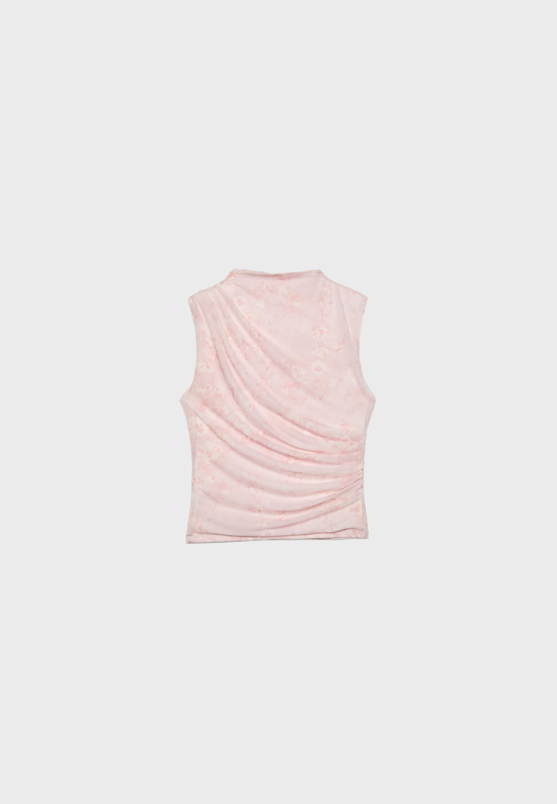 Büzgülü tül t-shirt - Görsel 7