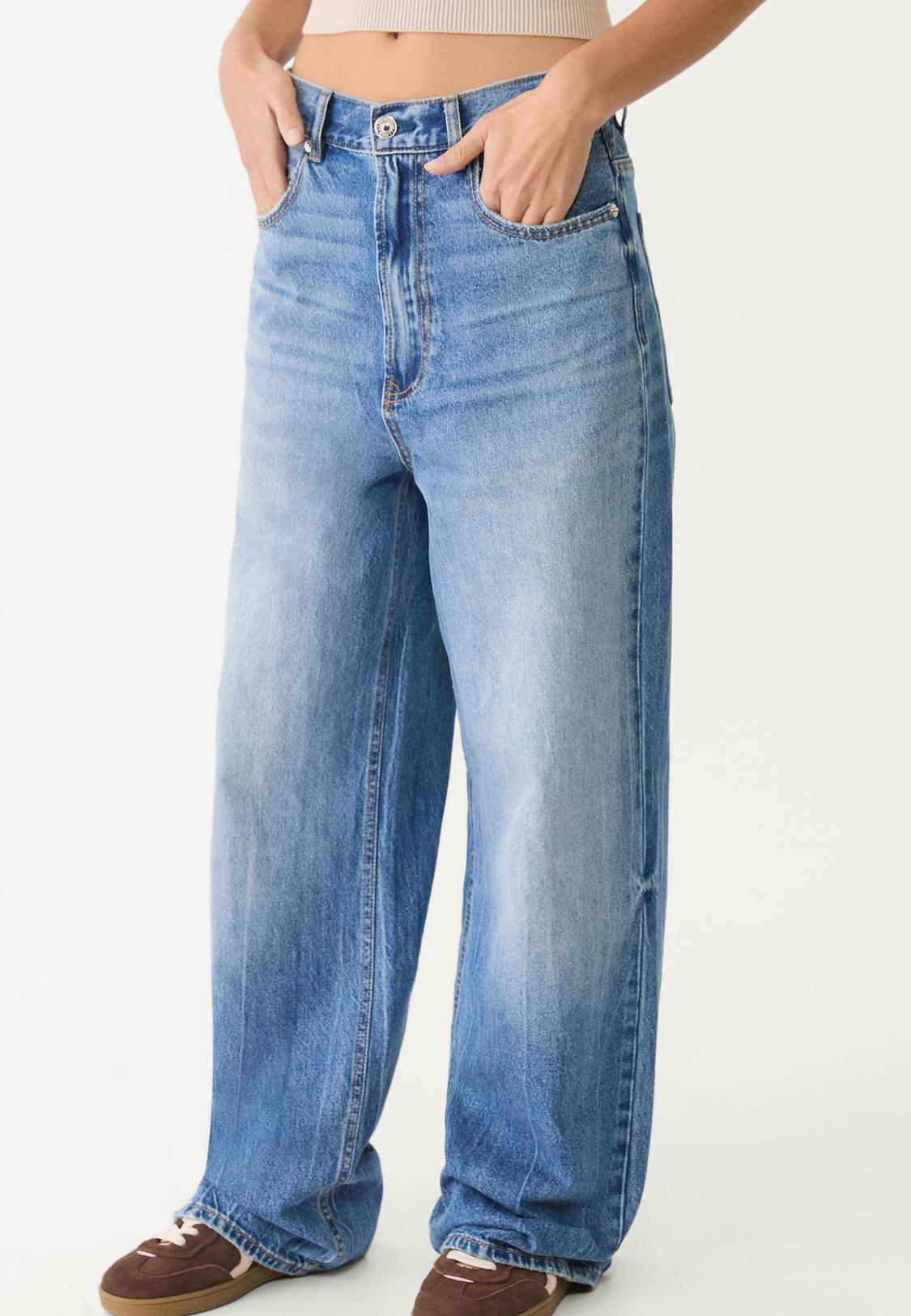 Leg Jeans Pantalones Rectos Stradivarius D88 Wide-leg Baggy Jeans