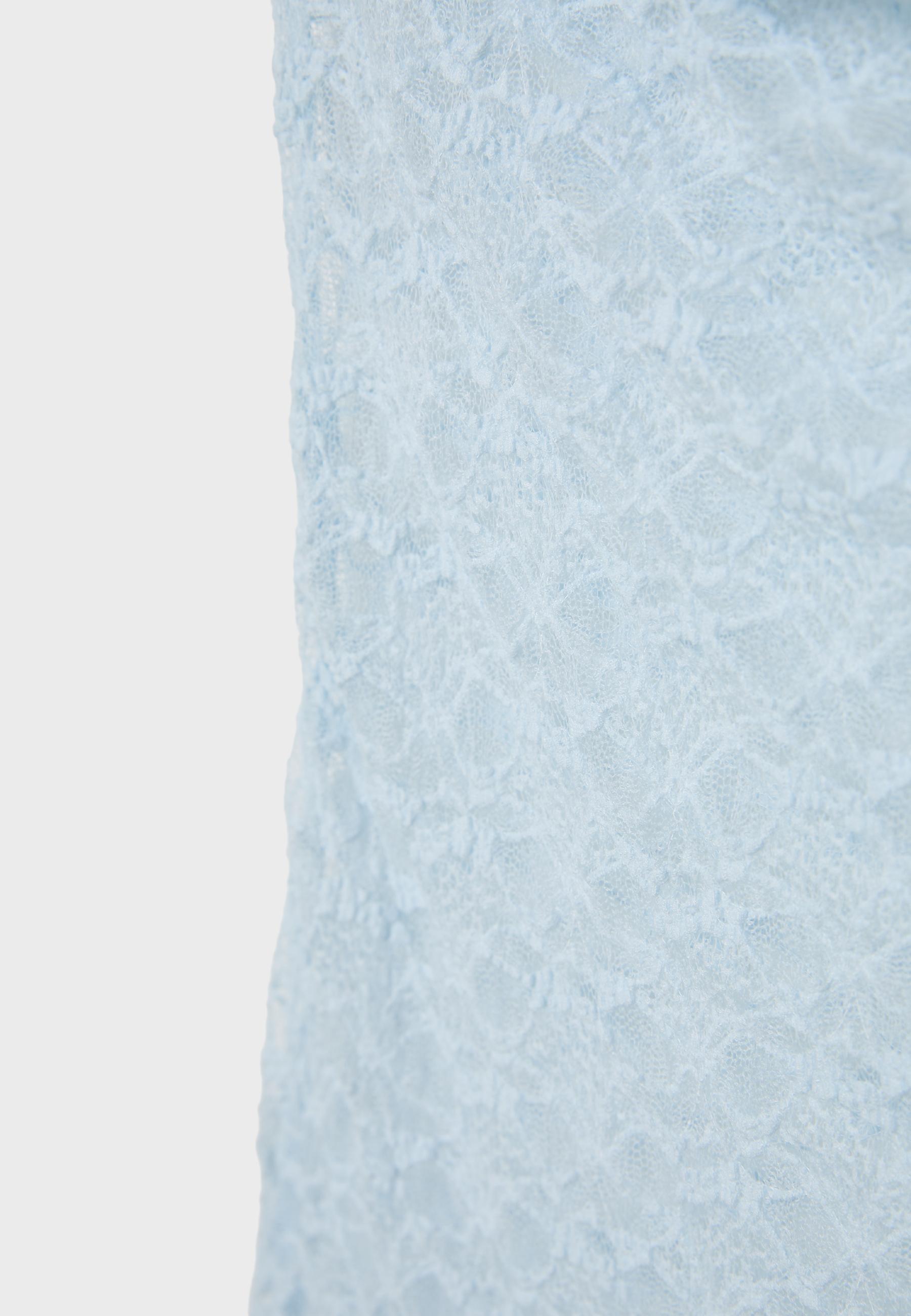 Lace top with side ruching — Sky blue