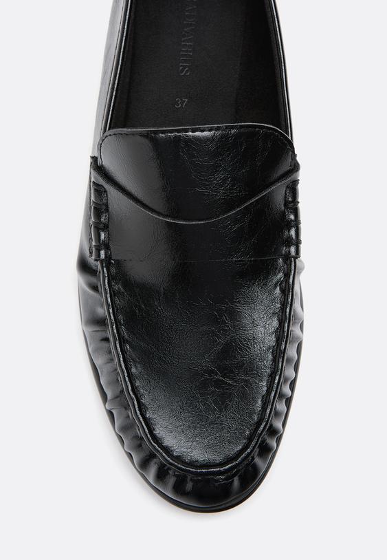 Stradivarius Leather Effect Snaffle Loafers Black 2