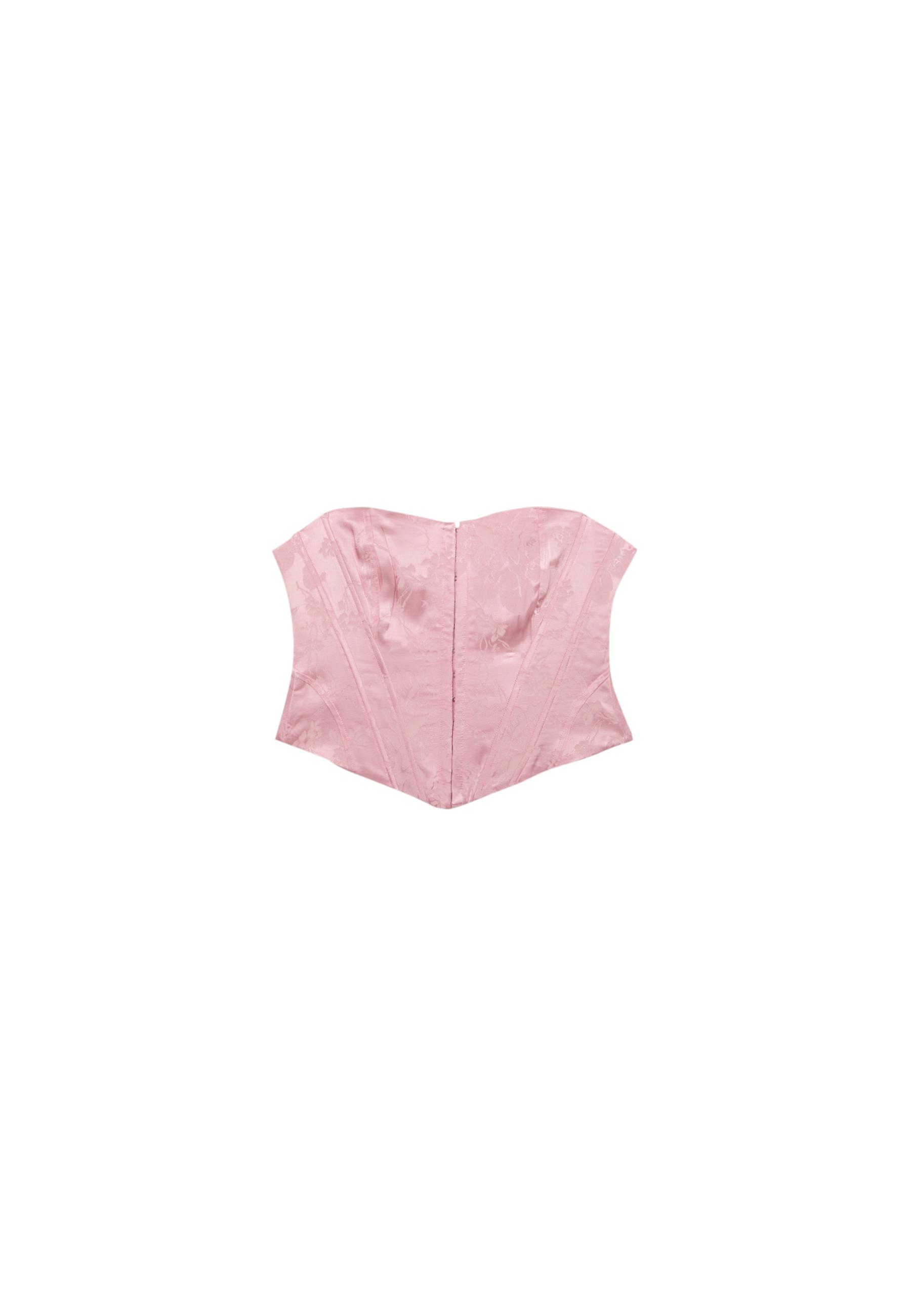 Lace-up corset — Pastel pink