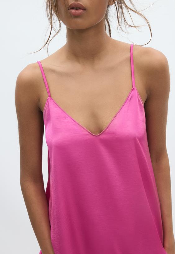 vestido largo fluido satinado
