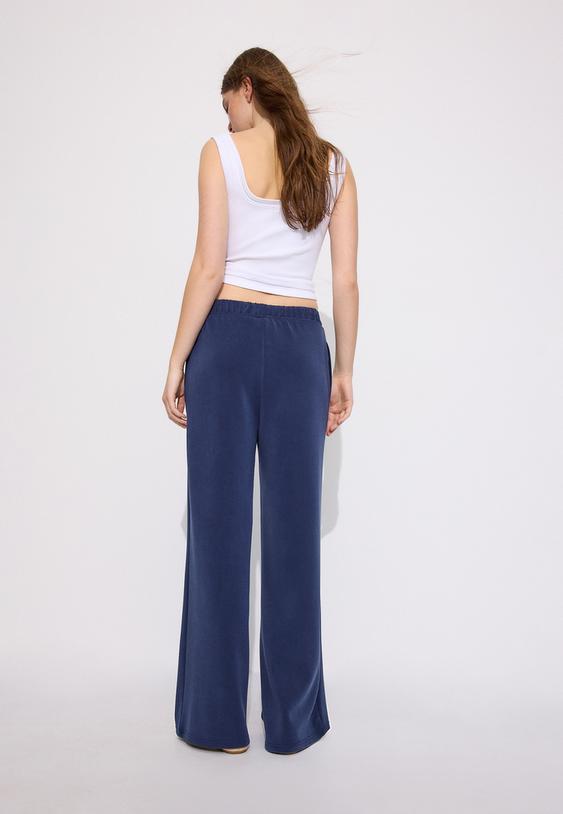 softtouch wideleg jogger trousers with front seam detail