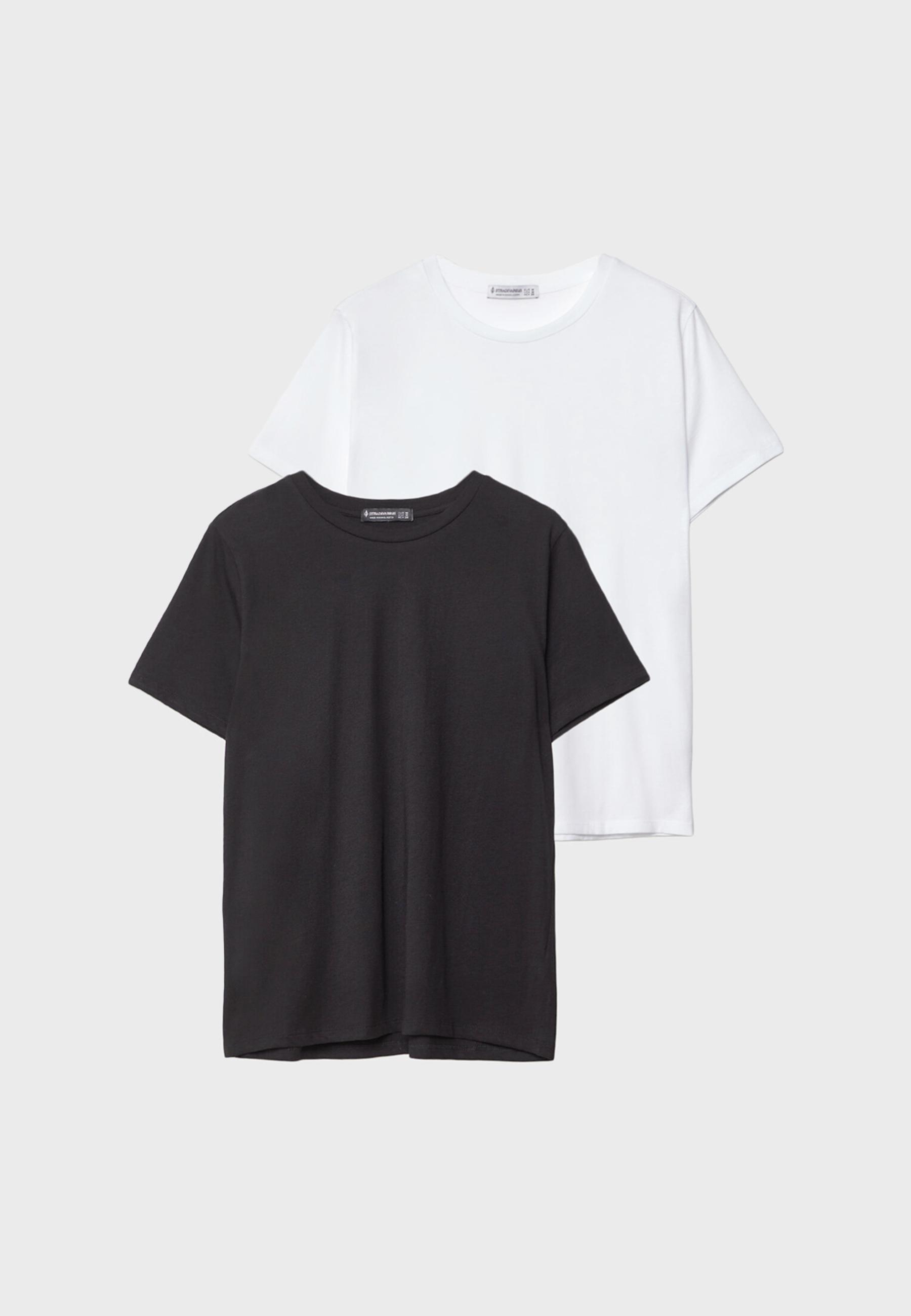 【rolarola】2PACK★U Neck + Round Neck T-shirt セット(S,M) 2-pack of basic regular fit round neck T-shirts - Women's