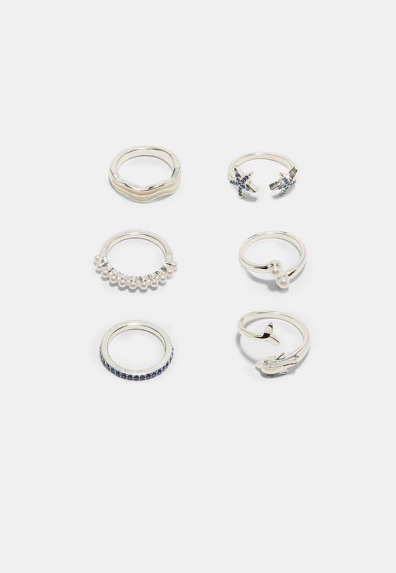 set 5 anillos mar