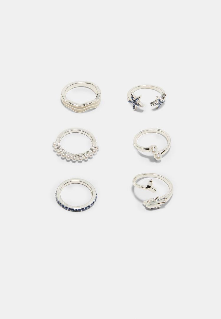 Stradivarius 5 Db Tengeri Ihletésű Gyűrű, Szettben 0-220 Os