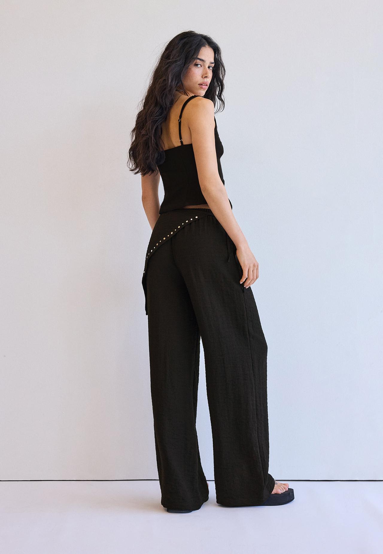Flowing scarf trousers — Black