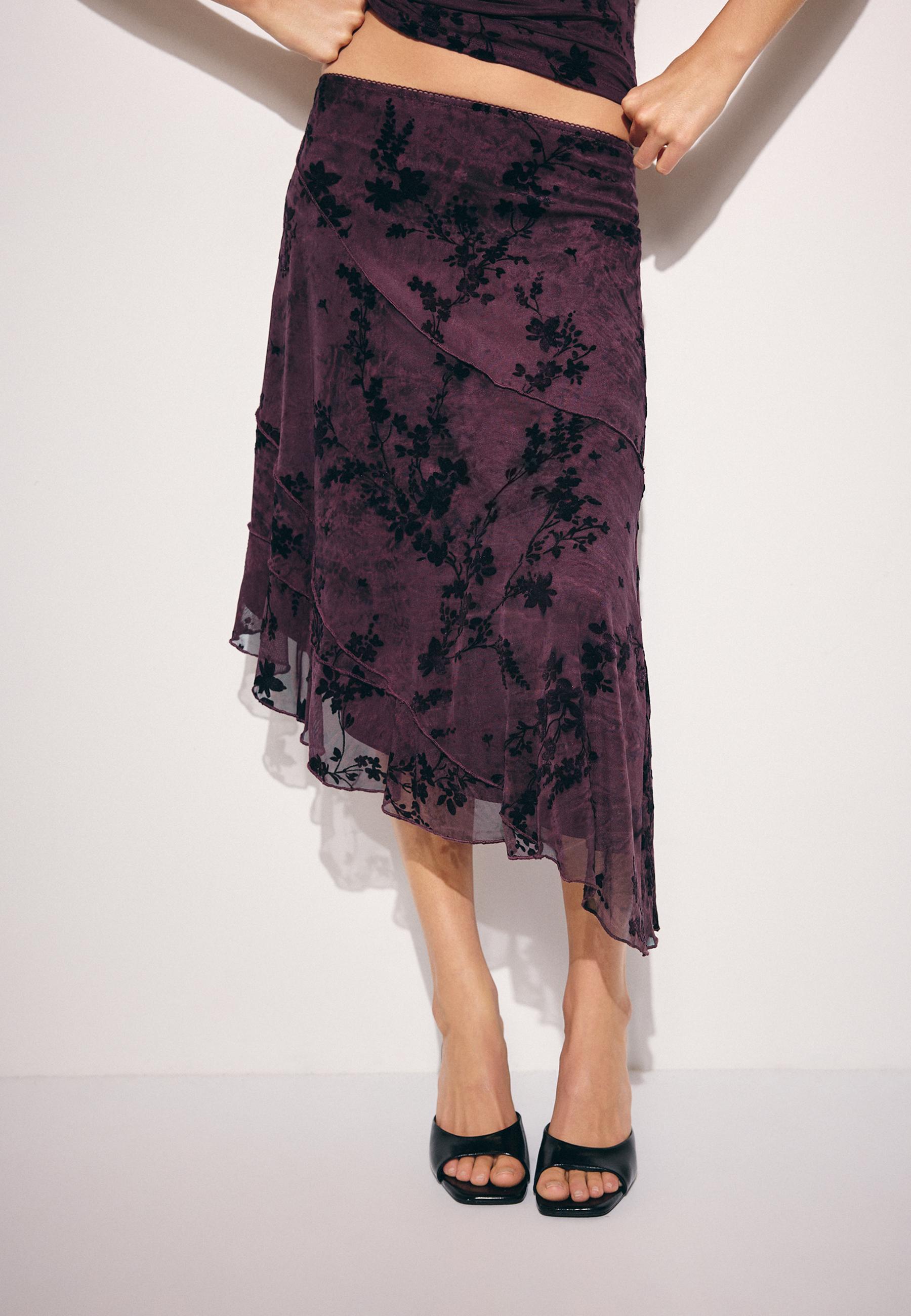 Asymmetric tulle skirt — Purple