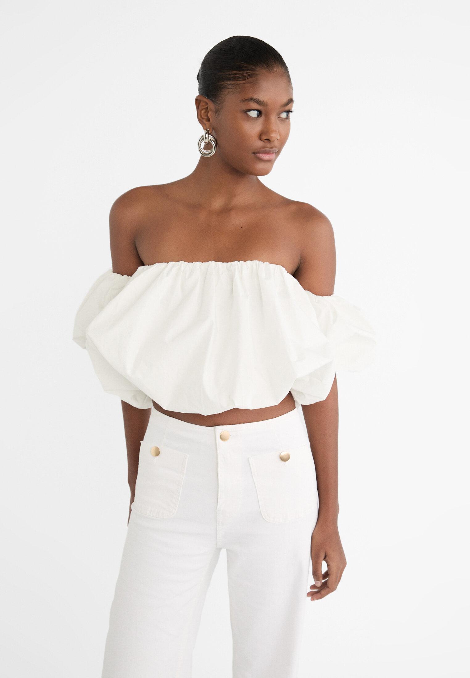 D77 Minimalist trousers with pockets — White